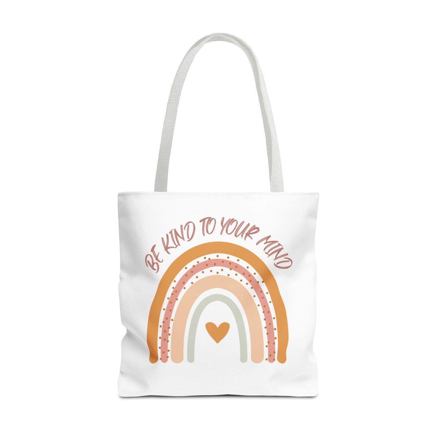 Rainbow Motivational Tote Bag, Eco-Friendly Shopper, Mindfulness Gift, Everyday Carryall, Inspirational Bag, Cute Rainbows