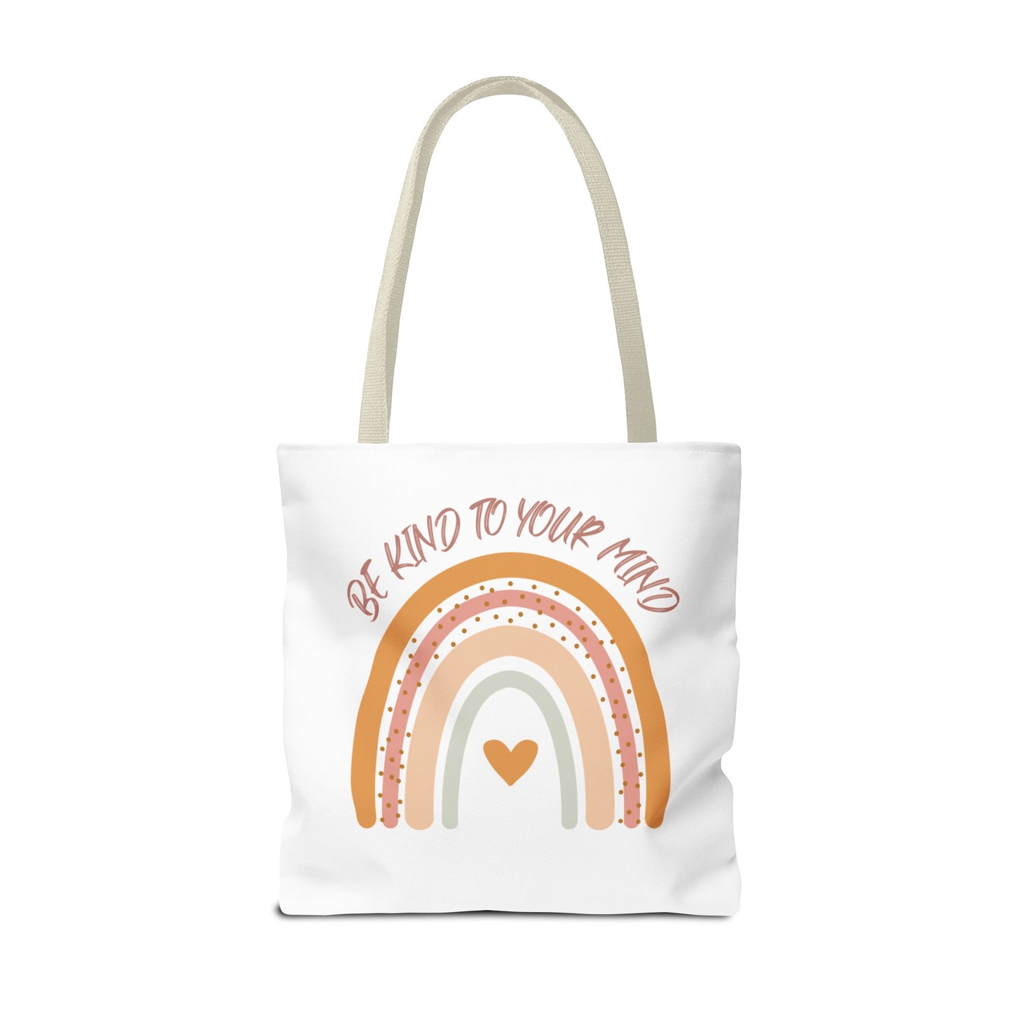 Rainbow Motivational Tote Bag, Eco-Friendly Shopper, Mindfulness Gift, Everyday Carryall, Inspirational Bag, Cute Rainbows