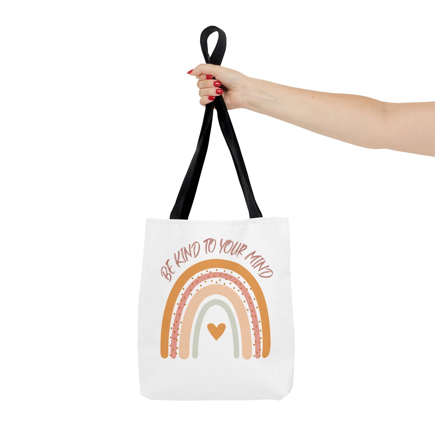 Rainbow Motivational Tote Bag, Eco-Friendly Shopper, Mindfulness Gift, Everyday Carryall, Inspirational Bag, Cute Rainbows