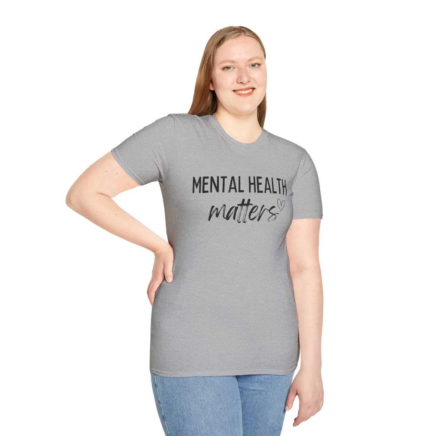 Mental Health Matters Unisex Softstyle T-Shirt, Inspirational Tee, Self-Care Gift, Awareness Apparel, Casual Wear