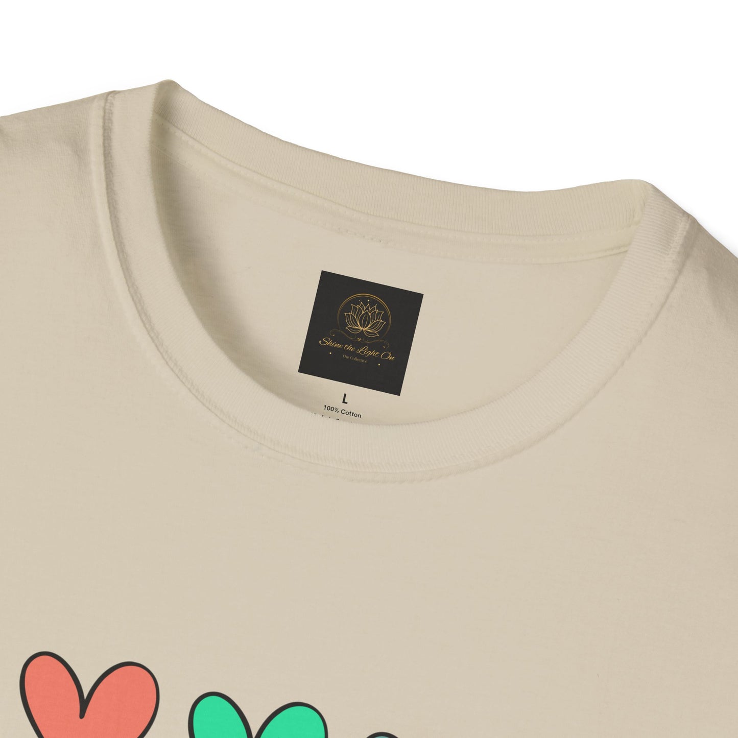 Colorful Heart T-Shirt - One Day at a Time, Cute Casual Tee, Positive Affirmation Clothing, Gift for Friends, Everyday Wear