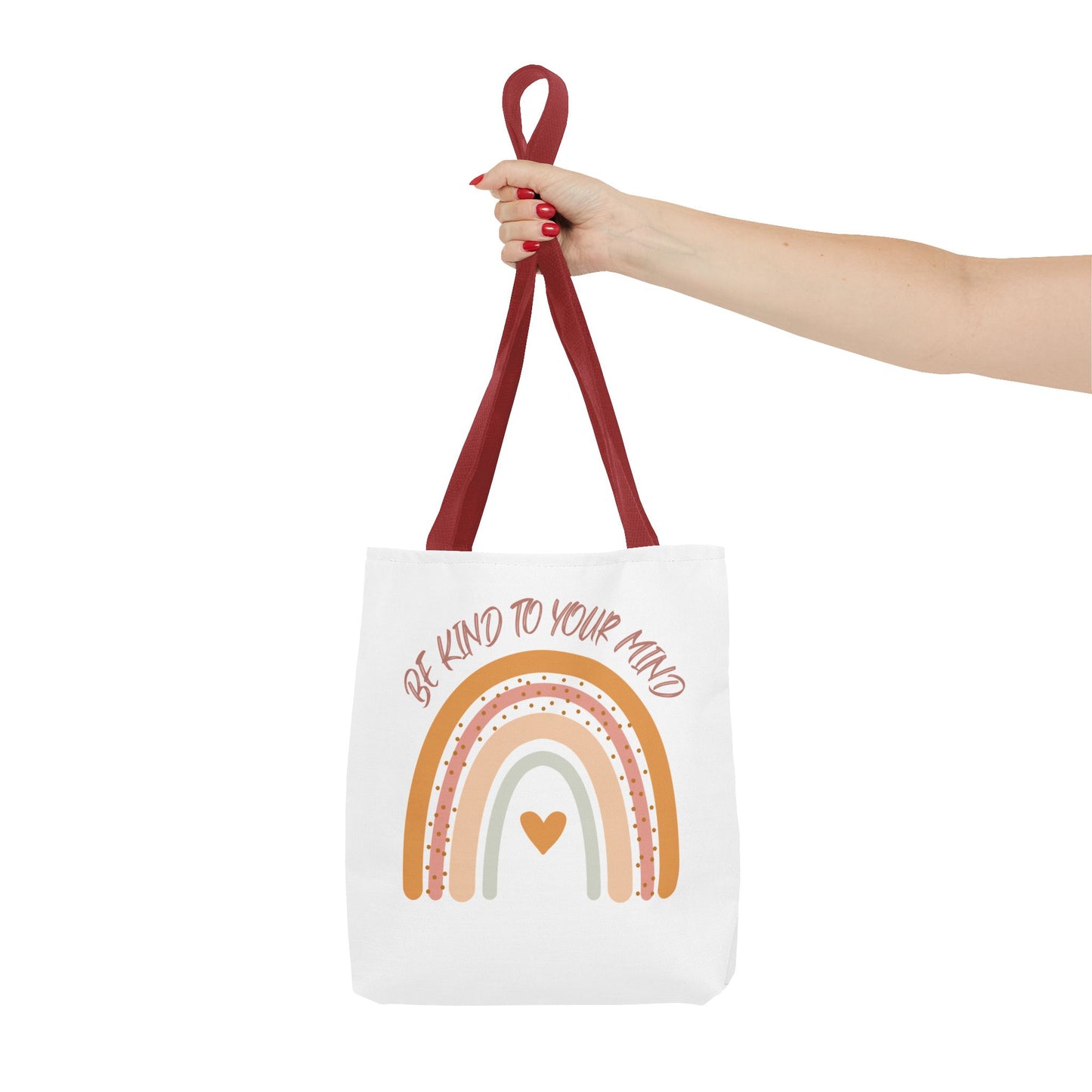 Rainbow Motivational Tote Bag, Eco-Friendly Shopper, Mindfulness Gift, Everyday Carryall, Inspirational Bag, Cute Rainbows