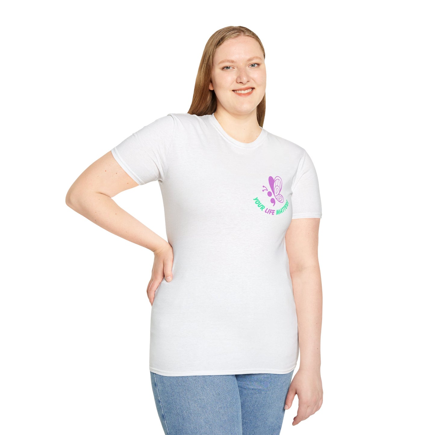 Butterfly Awareness T-Shirt | Unisex Softstyle Tee | No Story Should End Too Soon | Inspirational Gift for Support, Hope, and Remembrance
