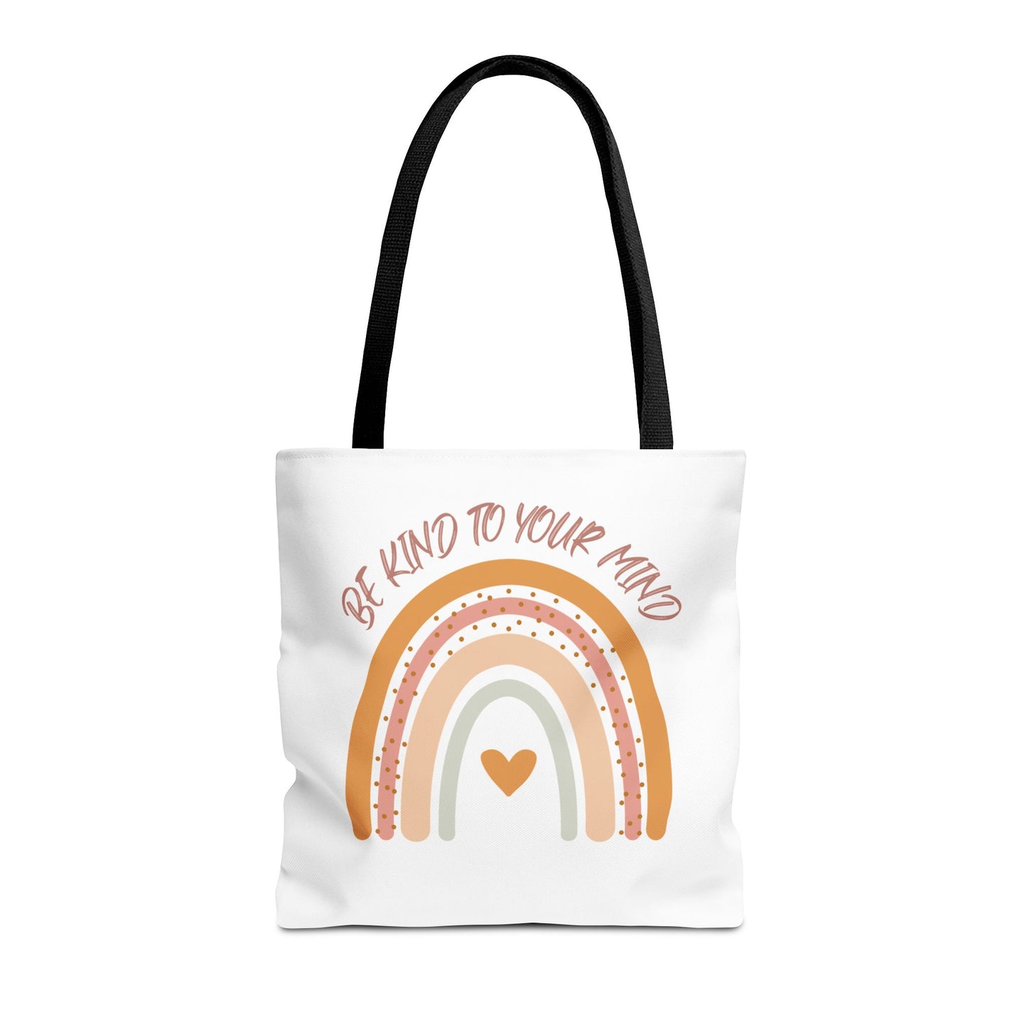 Rainbow Motivational Tote Bag, Eco-Friendly Shopper, Mindfulness Gift, Everyday Carryall, Inspirational Bag, Cute Rainbows