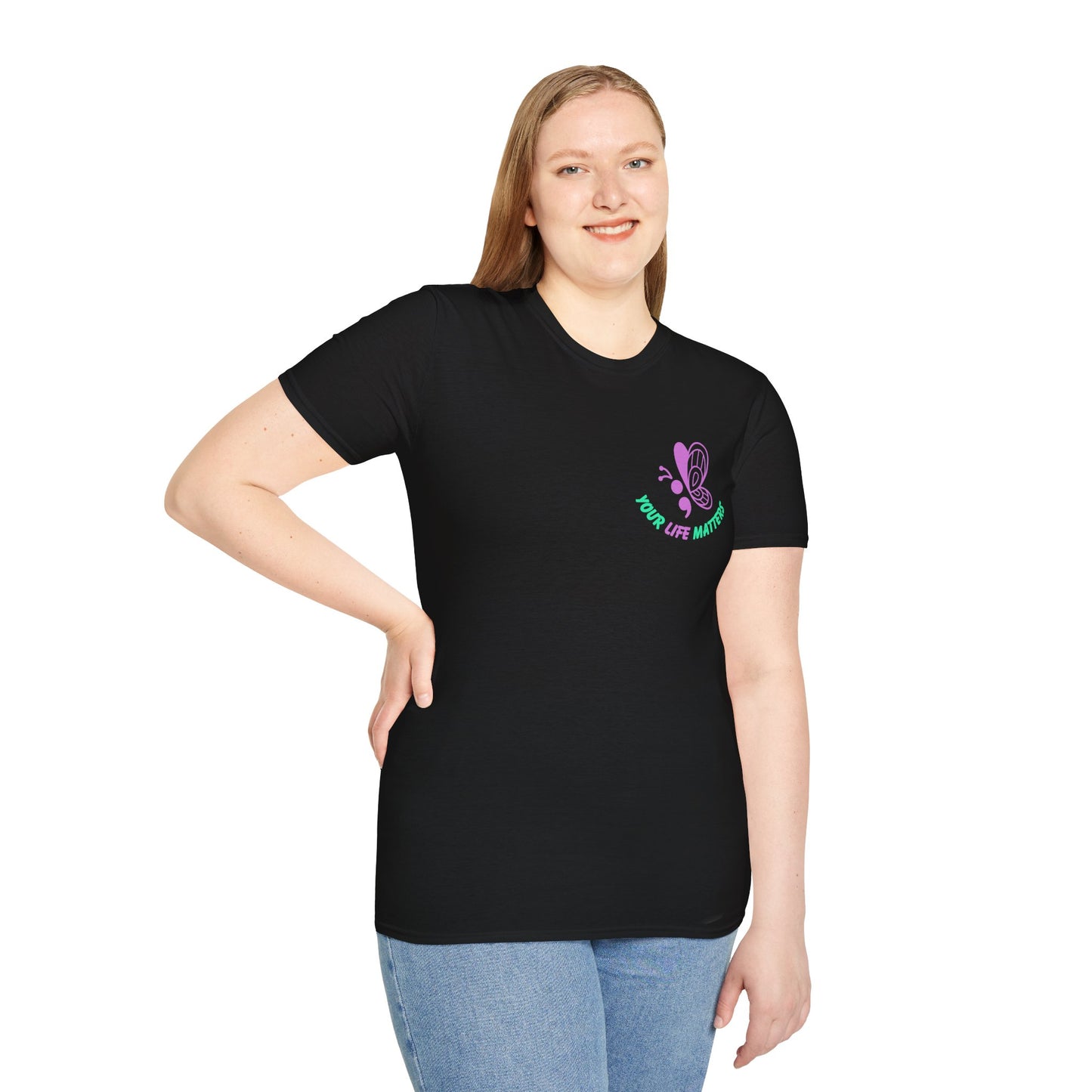 Butterfly Awareness T-Shirt | Unisex Softstyle Tee | No Story Should End Too Soon | Inspirational Gift for Support, Hope, and Remembrance