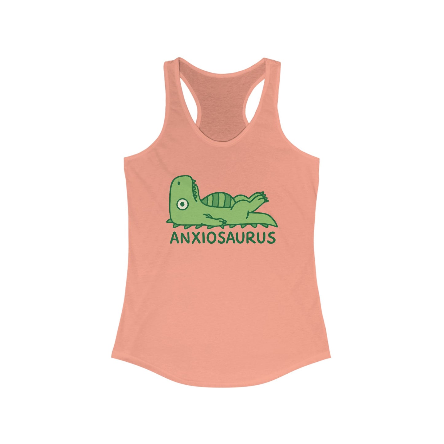 Anxiosaurus Women's Tank Top, Funny Graphic Tee, Anxiety Awareness Gift, Cute Summer Apparel, Stress Relief Clothing