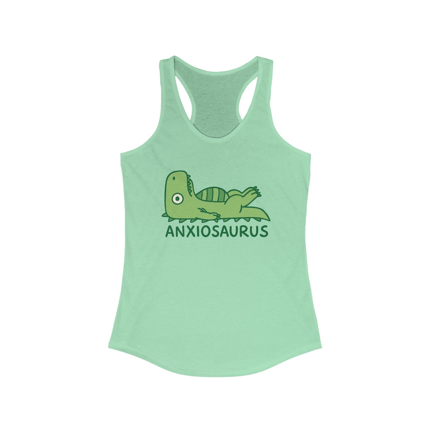 Anxiosaurus Women's Tank Top, Funny Graphic Tee, Anxiety Awareness Gift, Cute Summer Apparel, Stress Relief Clothing
