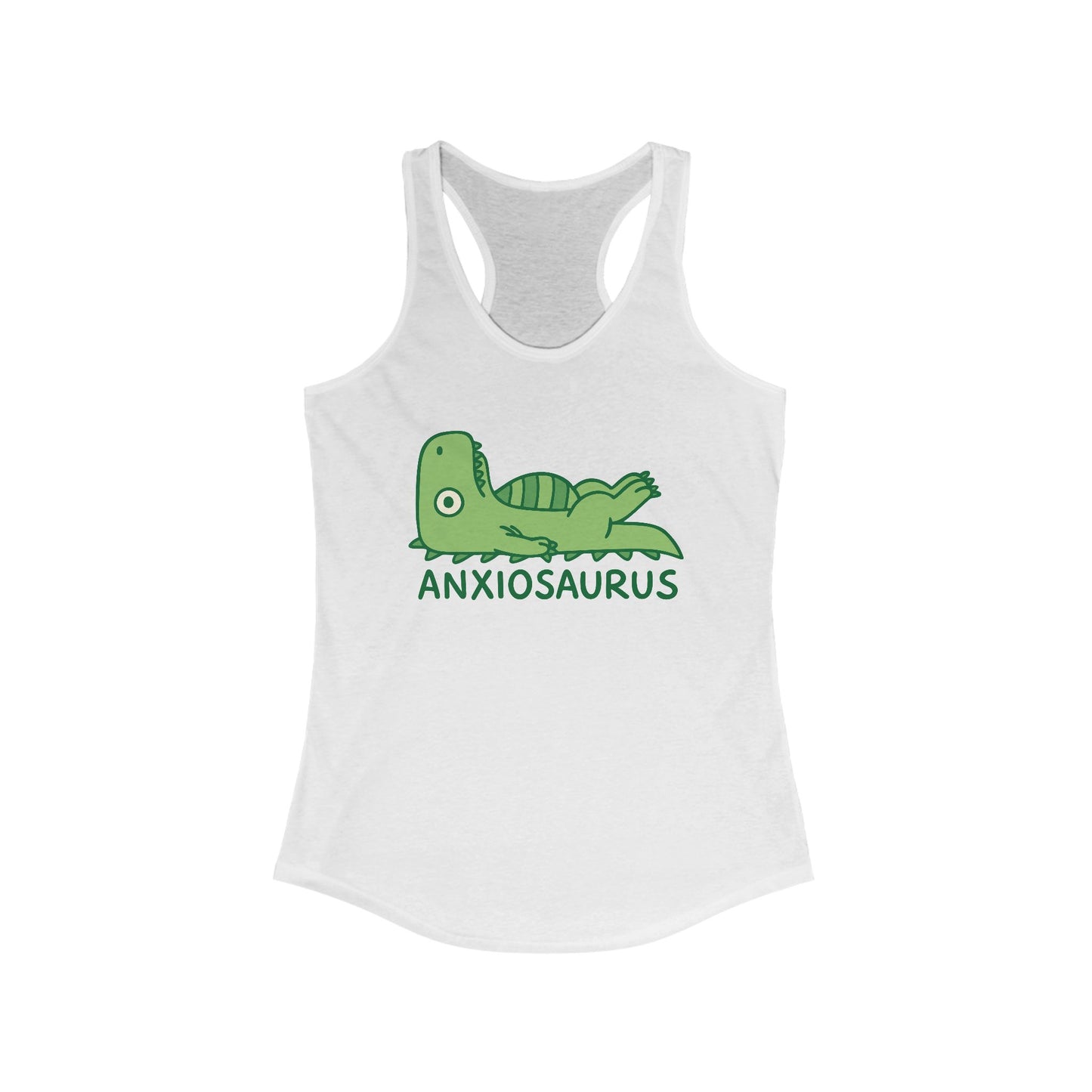 Anxiosaurus Women's Tank Top, Funny Graphic Tee, Anxiety Awareness Gift, Cute Summer Apparel, Stress Relief Clothing
