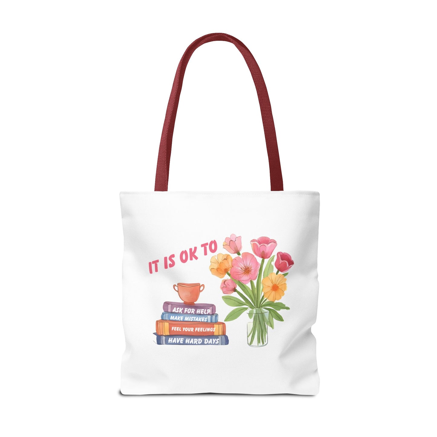 Floral Motivational Tote Bag | Inspirational Gift, Book Lover, Flower Design, Everyday Use, Eco-Friendly