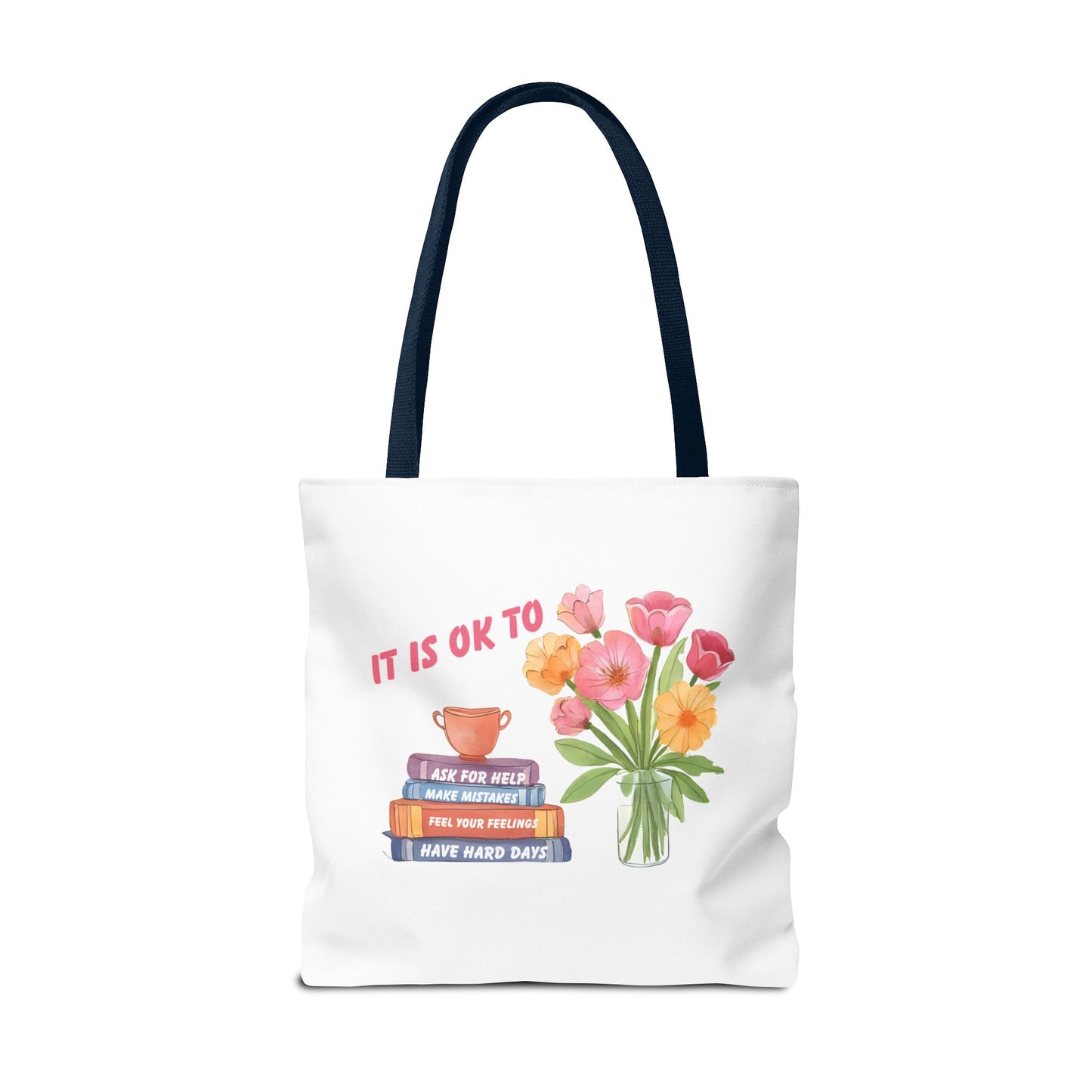 Floral Motivational Tote Bag | Inspirational Gift, Book Lover, Flower Design, Everyday Use, Eco-Friendly