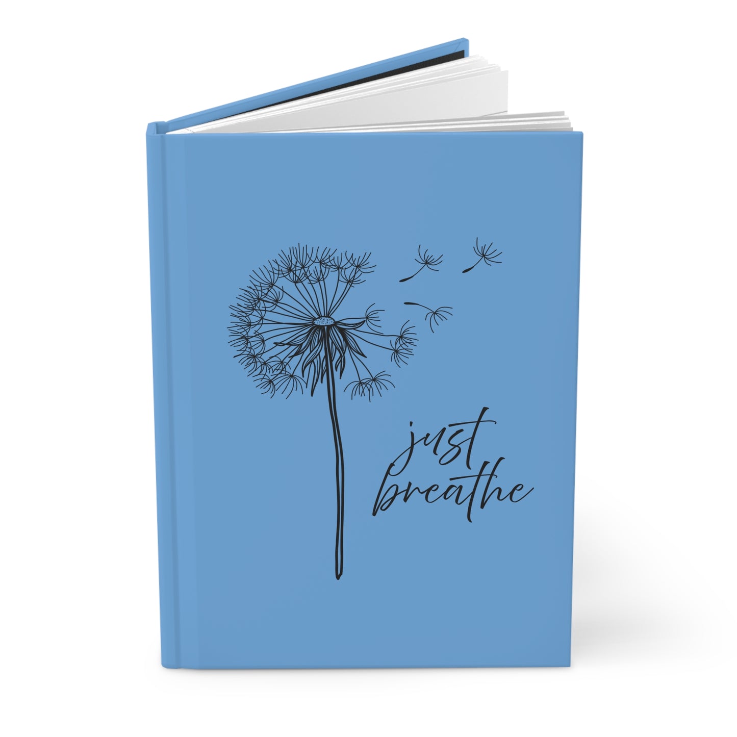 Dandelion-Inspired Hardcover Journal - Just Breathe, Motivational Journal, Nature Lover Gift, Mindfulness Notebook, Creative Writing