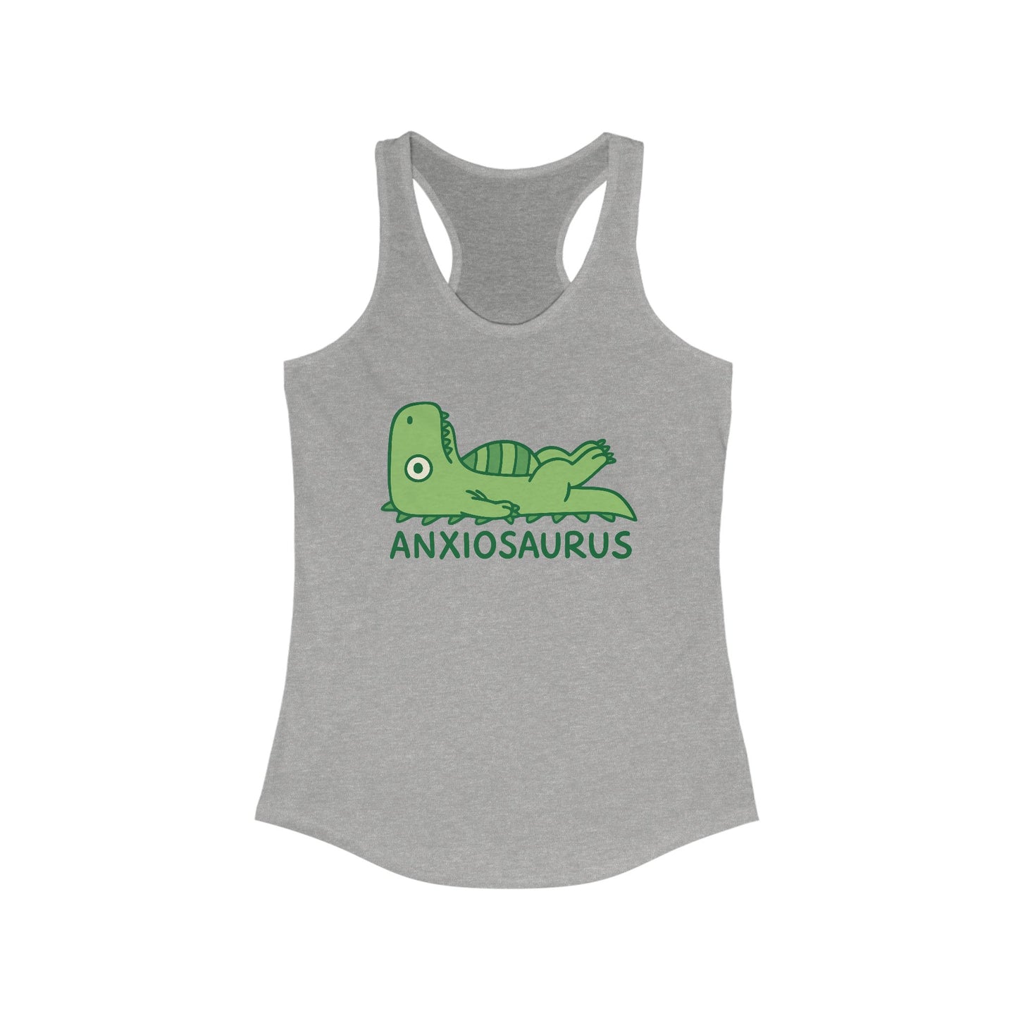 Anxiosaurus Women's Tank Top, Funny Graphic Tee, Anxiety Awareness Gift, Cute Summer Apparel, Stress Relief Clothing
