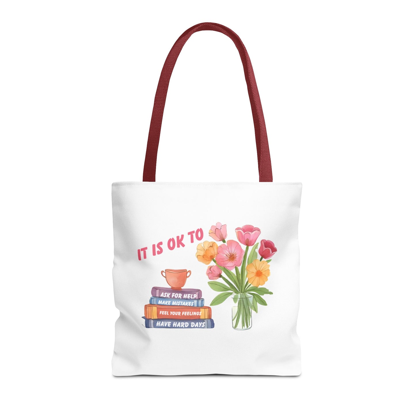 Floral Motivational Tote Bag | Inspirational Gift, Book Lover, Flower Design, Everyday Use, Eco-Friendly