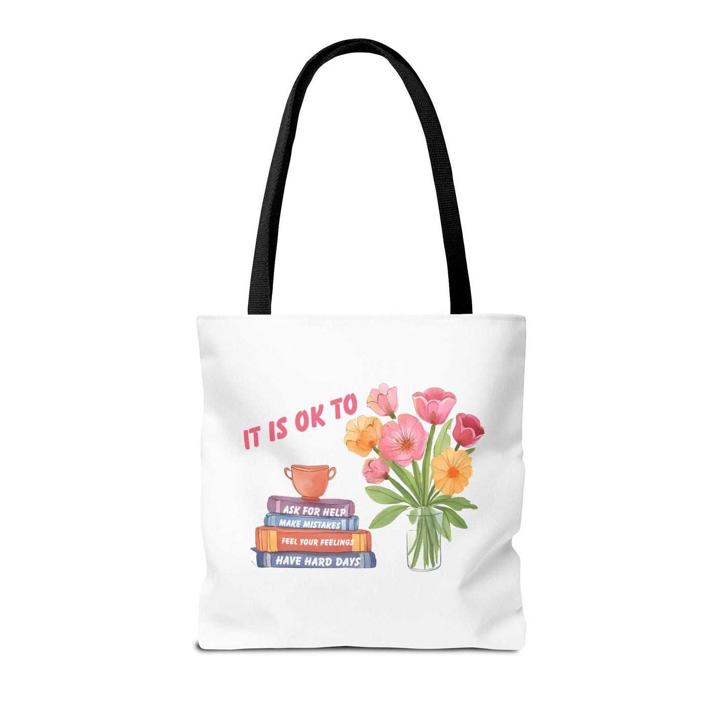 Floral Motivational Tote Bag | Inspirational Gift, Book Lover, Flower Design, Everyday Use, Eco-Friendly