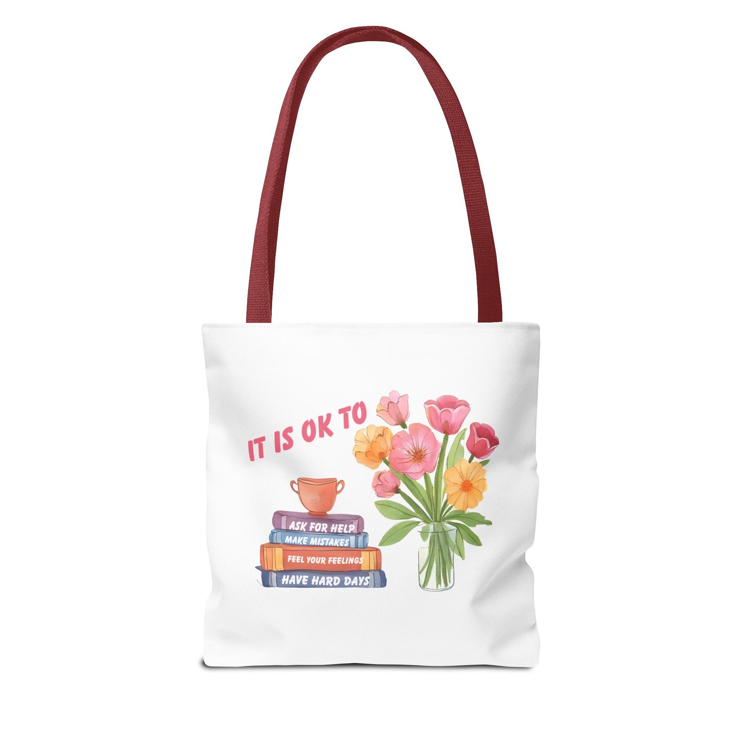 Floral Motivational Tote Bag | Inspirational Gift, Book Lover, Flower Design, Everyday Use, Eco-Friendly