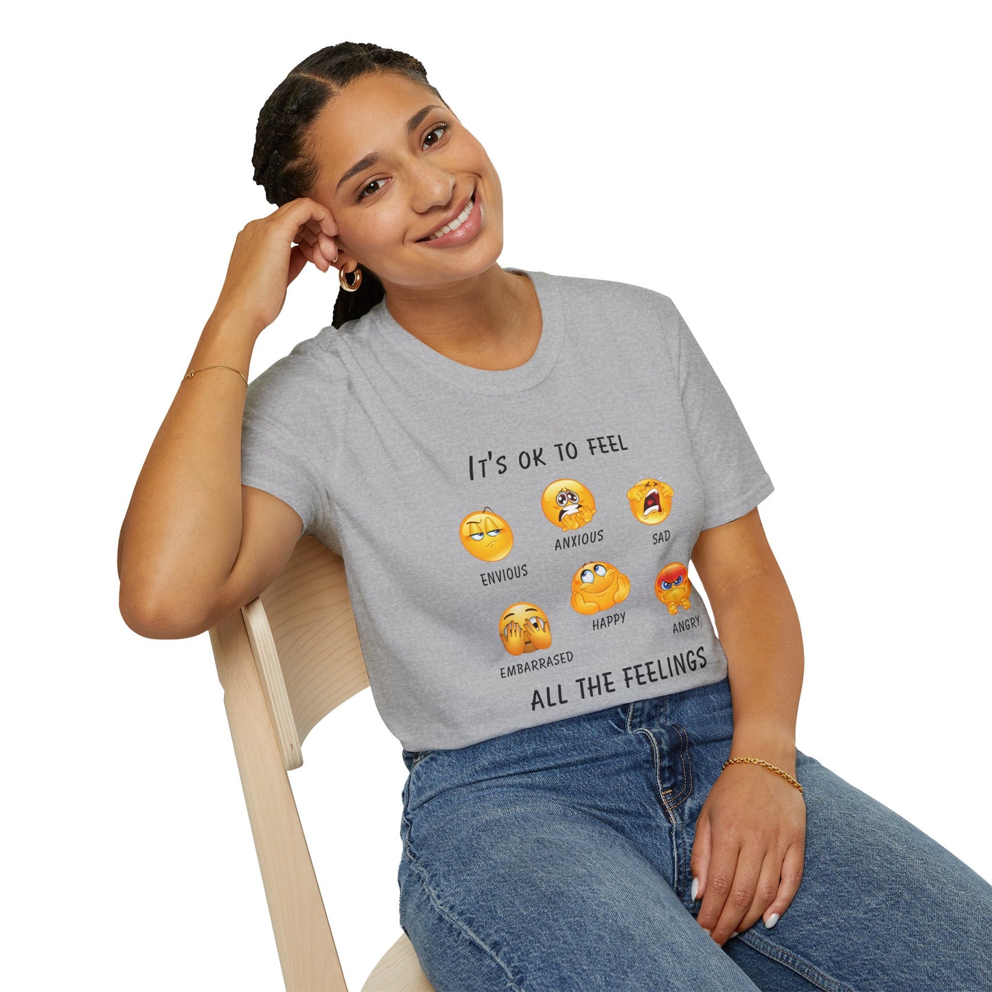 Emotional Awareness T-Shirt, Feelings Tee, Unisex Graphic Tee, Comfortable Everyday Wear, Gift for Friends and Family