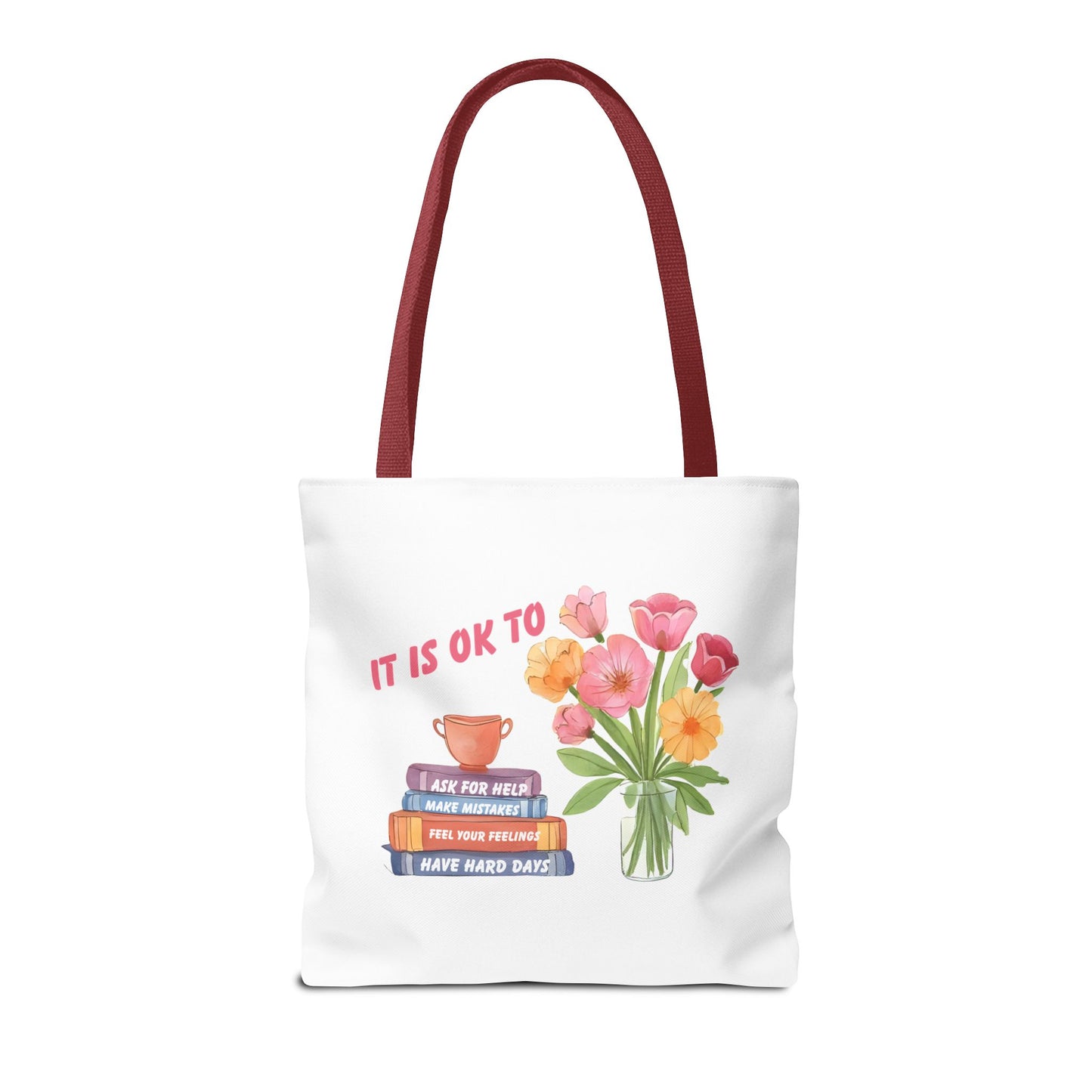 Floral Motivational Tote Bag | Inspirational Gift, Book Lover, Flower Design, Everyday Use, Eco-Friendly