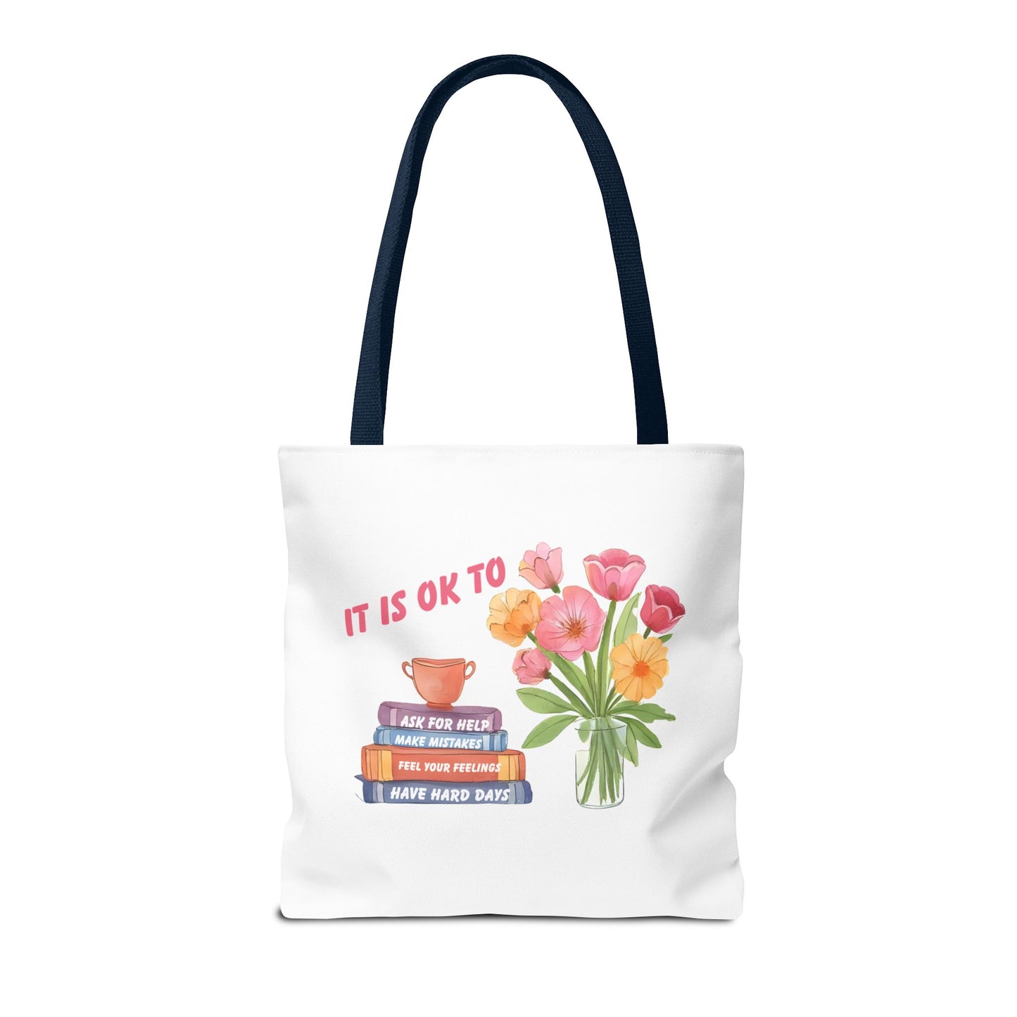 Floral Motivational Tote Bag | Inspirational Gift, Book Lover, Flower Design, Everyday Use, Eco-Friendly