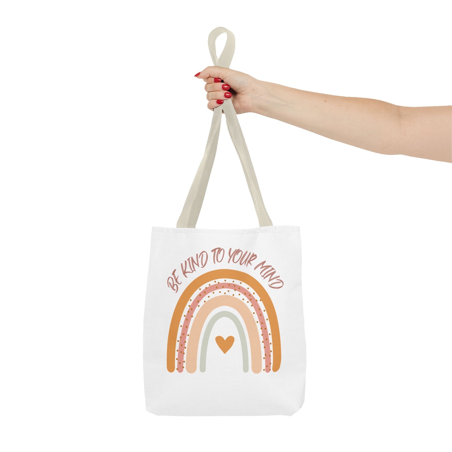 Rainbow Motivational Tote Bag, Eco-Friendly Shopper, Mindfulness Gift, Everyday Carryall, Inspirational Bag, Cute Rainbows