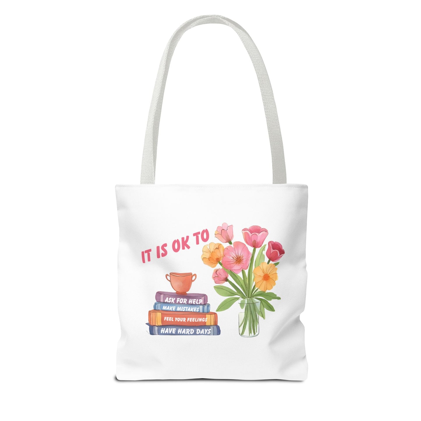 Floral Motivational Tote Bag | Inspirational Gift, Book Lover, Flower Design, Everyday Use, Eco-Friendly