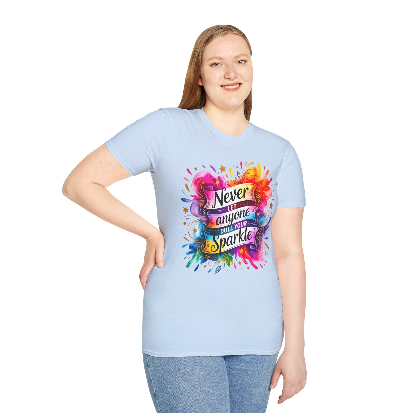 "Never Let Anyone Dull Your Sparkle - Perfect for Gifts, Casual Wear, Celebrations, Pride, Motivation