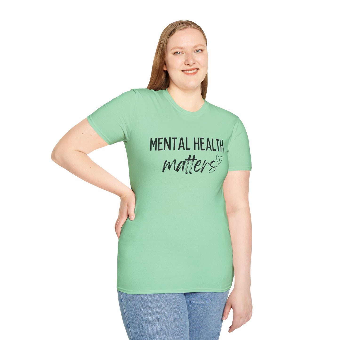 Mental Health Matters Unisex Softstyle T-Shirt, Inspirational Tee, Self-Care Gift, Awareness Apparel, Casual Wear