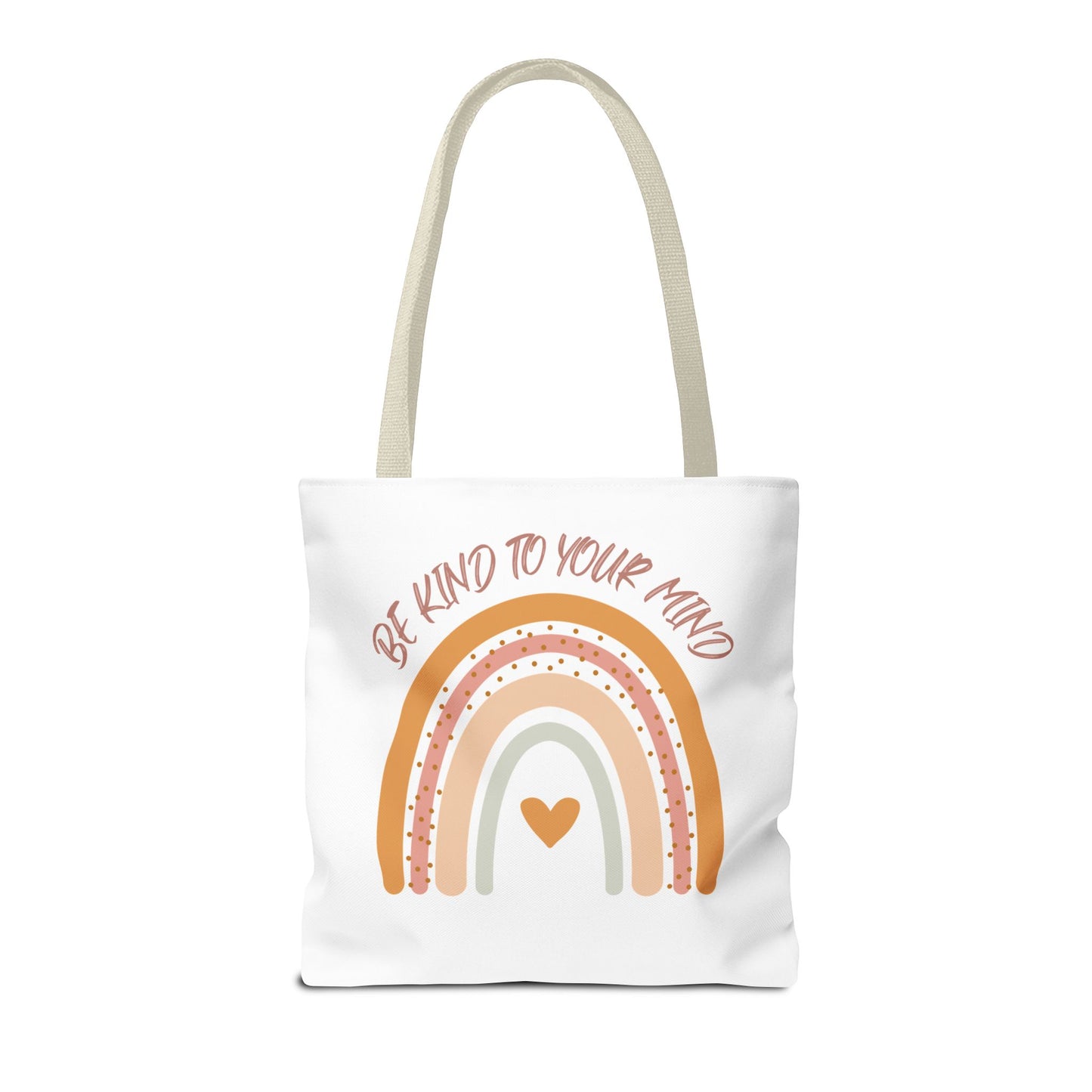 Rainbow Motivational Tote Bag, Eco-Friendly Shopper, Mindfulness Gift, Everyday Carryall, Inspirational Bag, Cute Rainbows