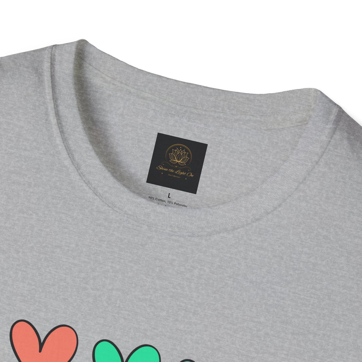 Colorful Heart T-Shirt - One Day at a Time, Cute Casual Tee, Positive Affirmation Clothing, Gift for Friends, Everyday Wear
