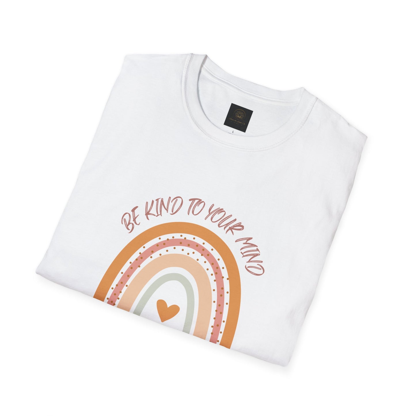 Unisex Softstyle T-Shirt with 'Be Kind to Your Mind' Rainbow Design, Motivational Apparel, Gift for Mental Health Awareness, Self-Care [...]