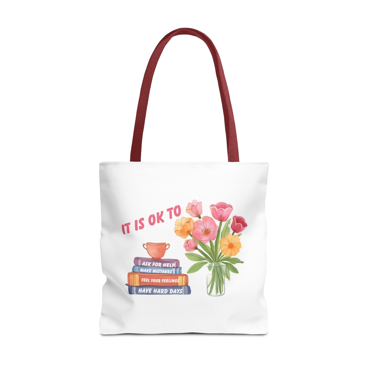 Floral Motivational Tote Bag | Inspirational Gift, Book Lover, Flower Design, Everyday Use, Eco-Friendly
