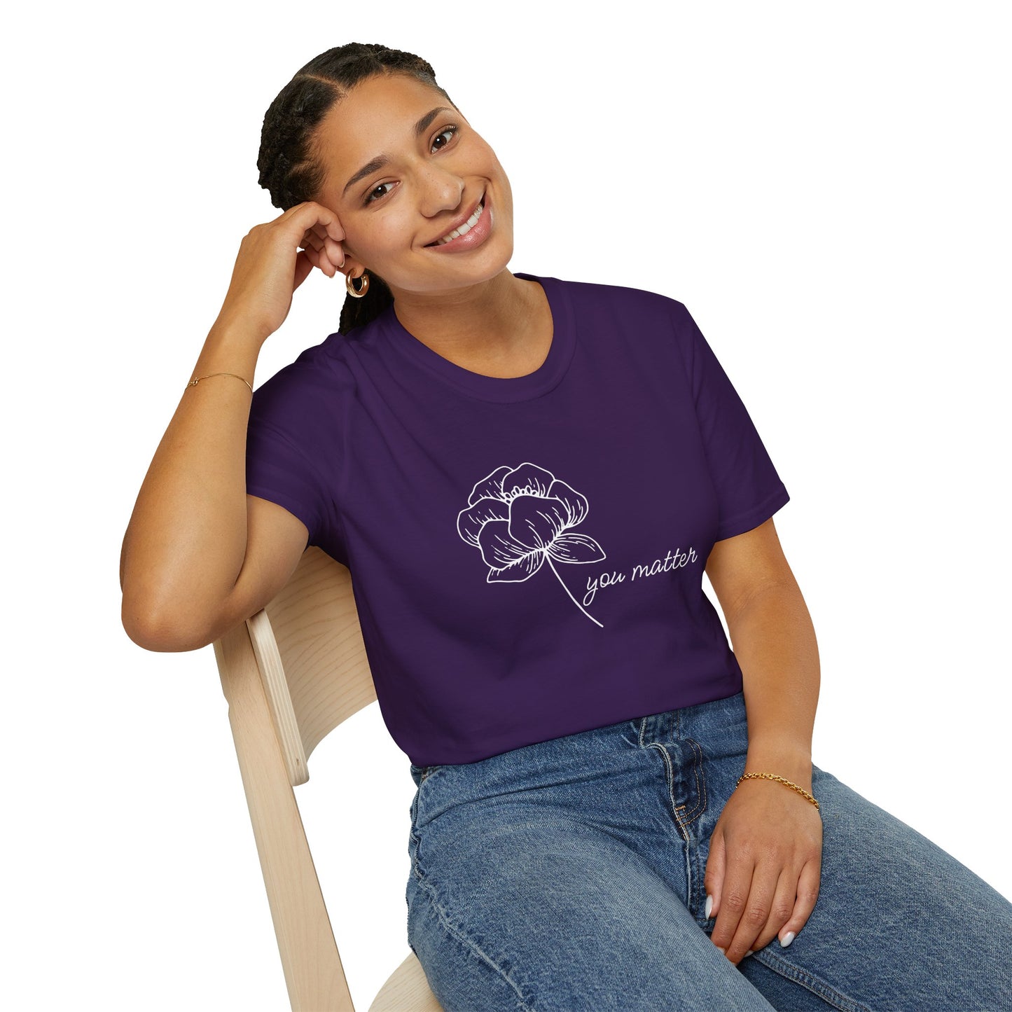 You Matter Floral Unisex T-Shirt | Inspirational Gift for Friends, Self-Care, Casual Wear, Everyday Comfort, Motivational Apparel