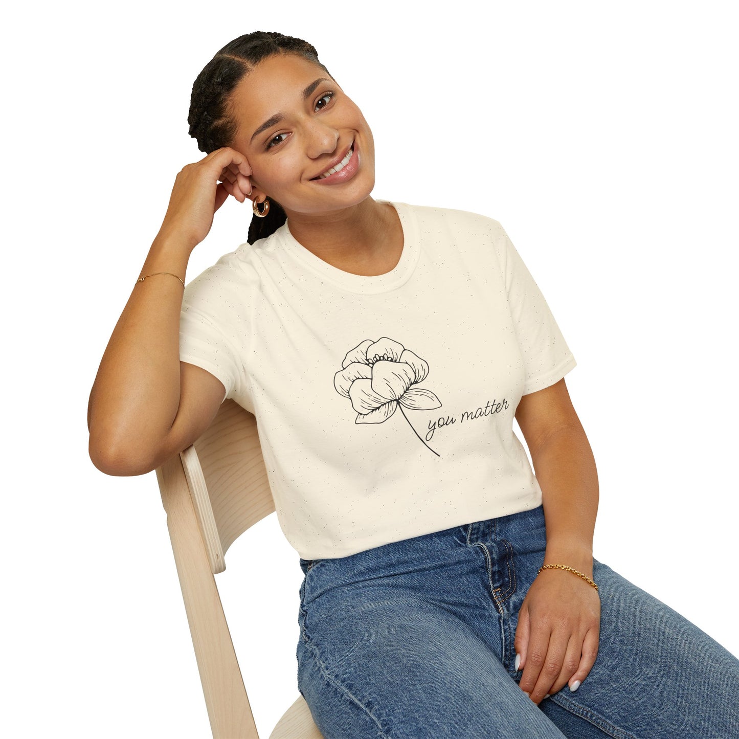 You Matter Floral Unisex T-Shirt | Inspirational Gift for Friends, Self-Care, Casual Wear, Everyday Comfort, Motivational Apparel