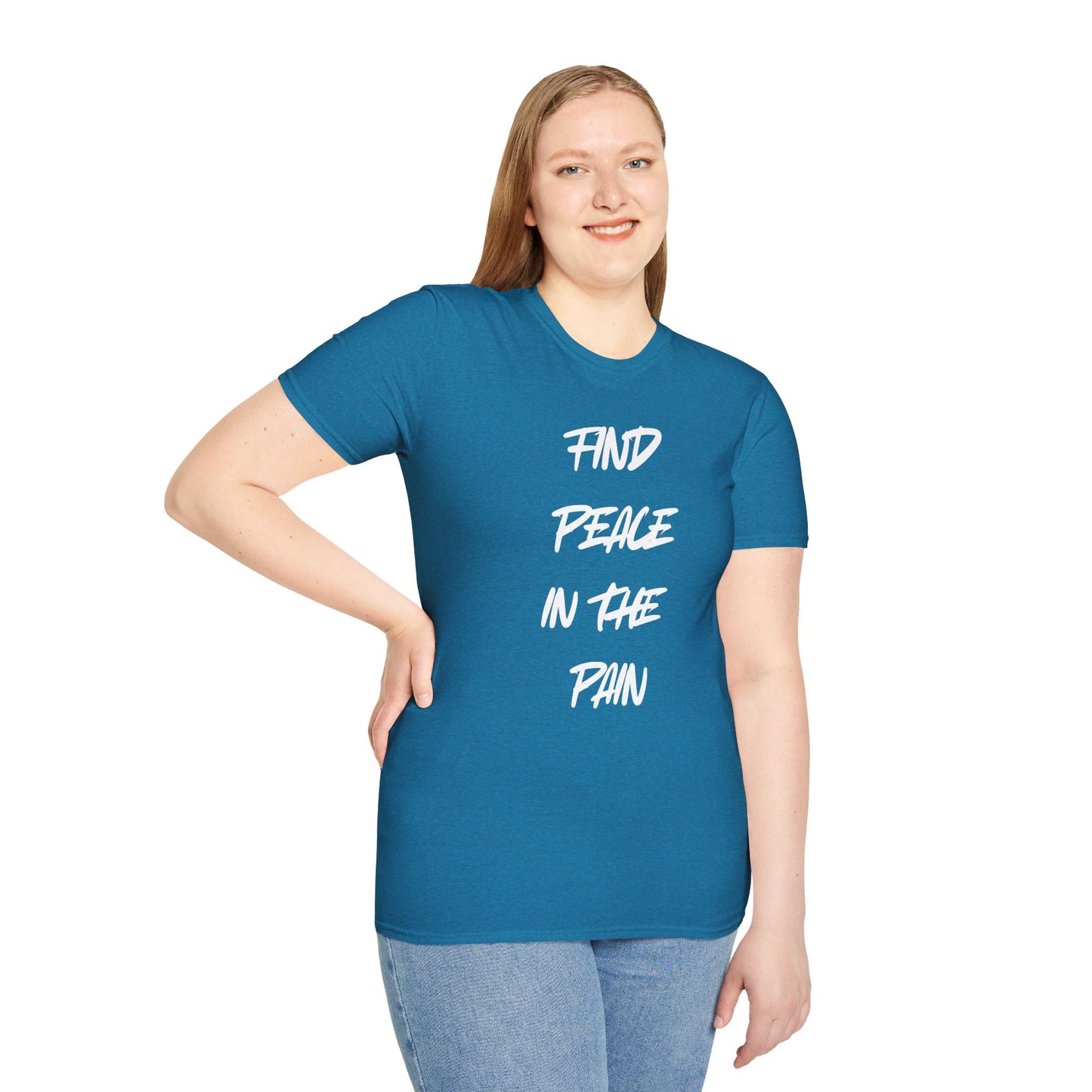 Find Peace in the Pain Unisex Softstyle T-Shirt - Empowering Tee for Mindfulness, Stress Relief, Self-Care, Gift for Friends, [...]