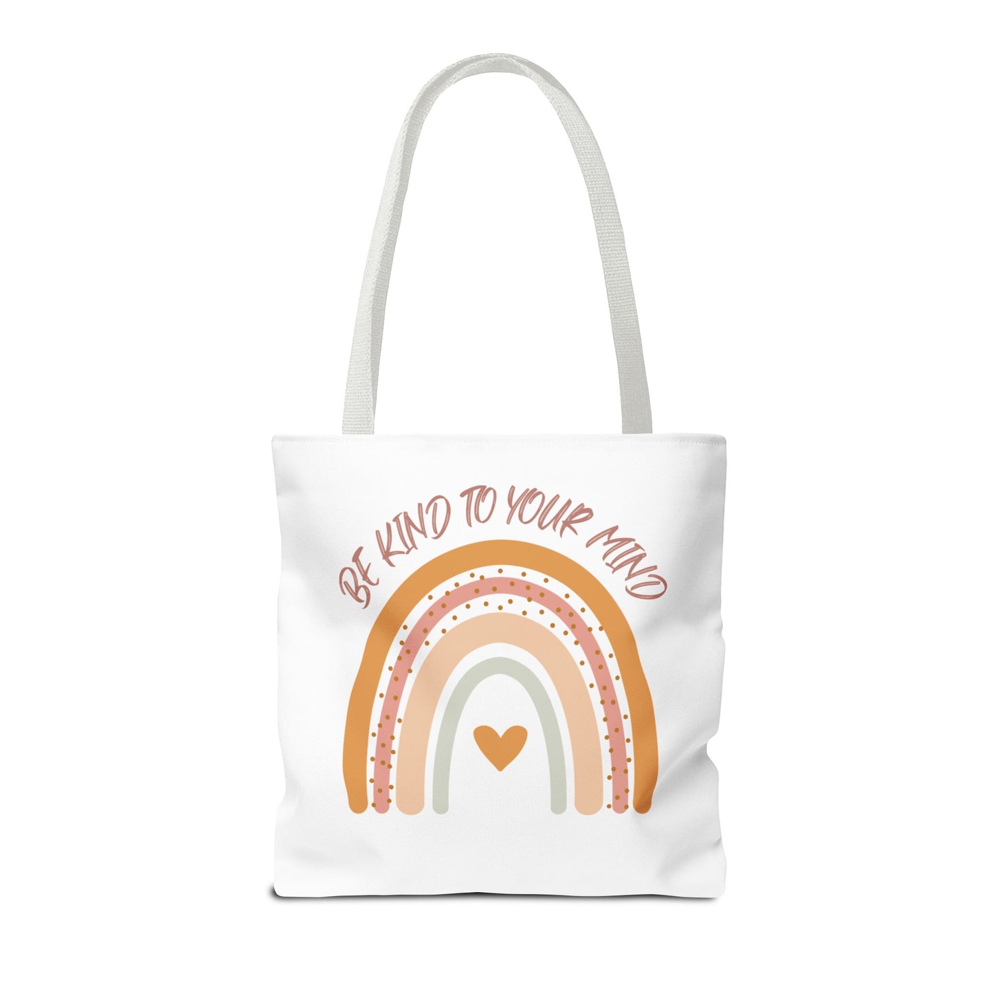 Rainbow Motivational Tote Bag, Eco-Friendly Shopper, Mindfulness Gift, Everyday Carryall, Inspirational Bag, Cute Rainbows