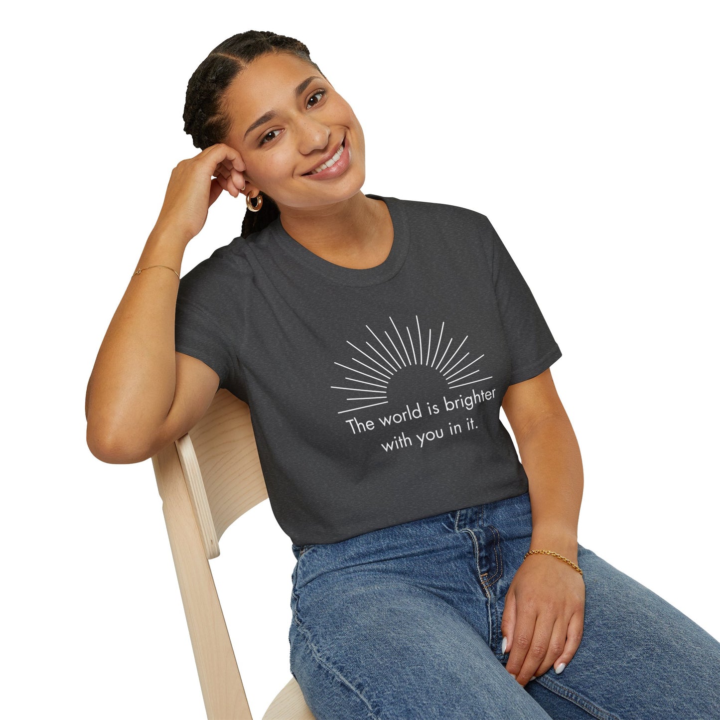 Inspirational Sun Graphic T-Shirt, Positive Quote Tee, Everyday Casual Wear, Gift for Friends, Unisex Apparel