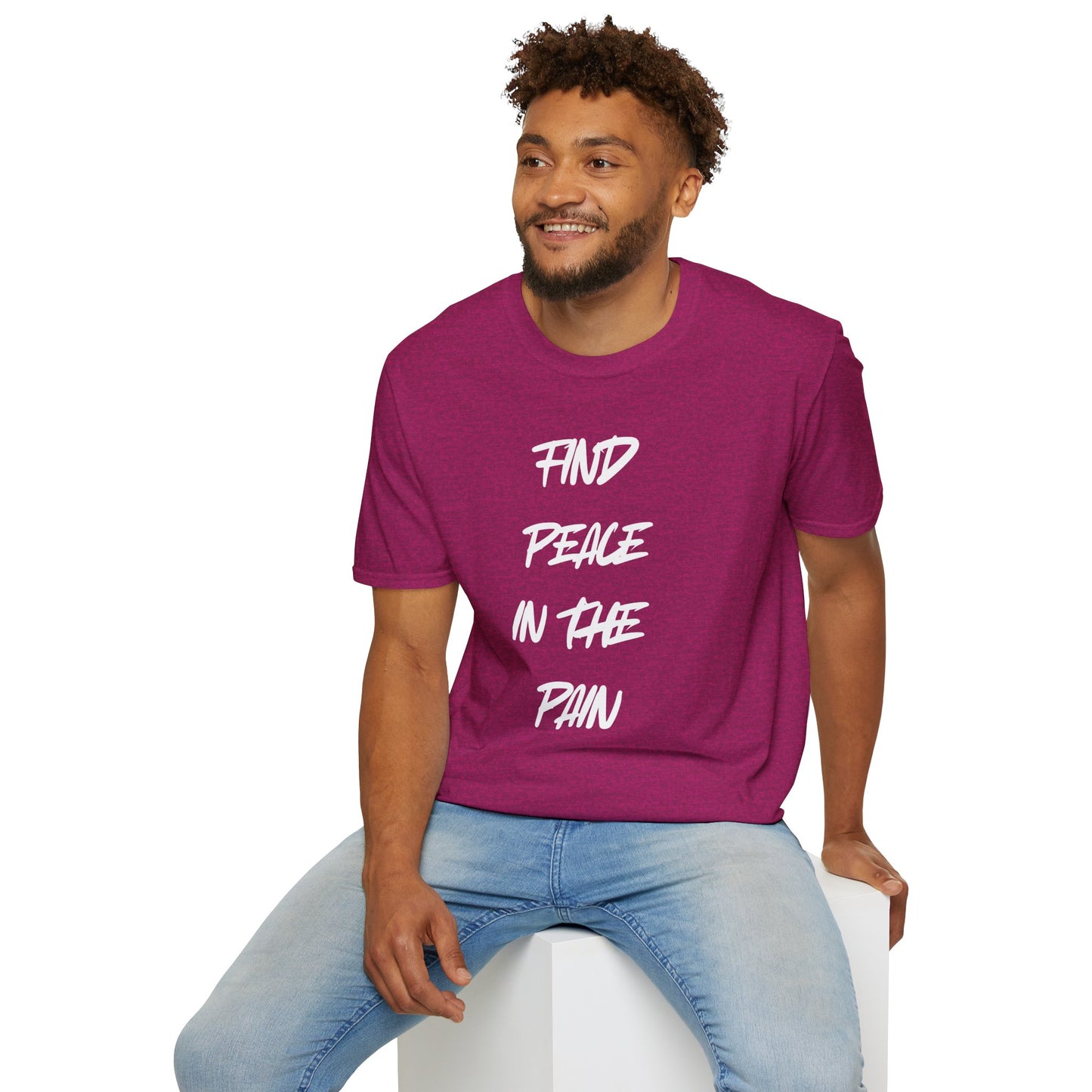 Find Peace in the Pain Unisex Softstyle T-Shirt - Empowering Tee for Mindfulness, Stress Relief, Self-Care, Gift for Friends, [...]