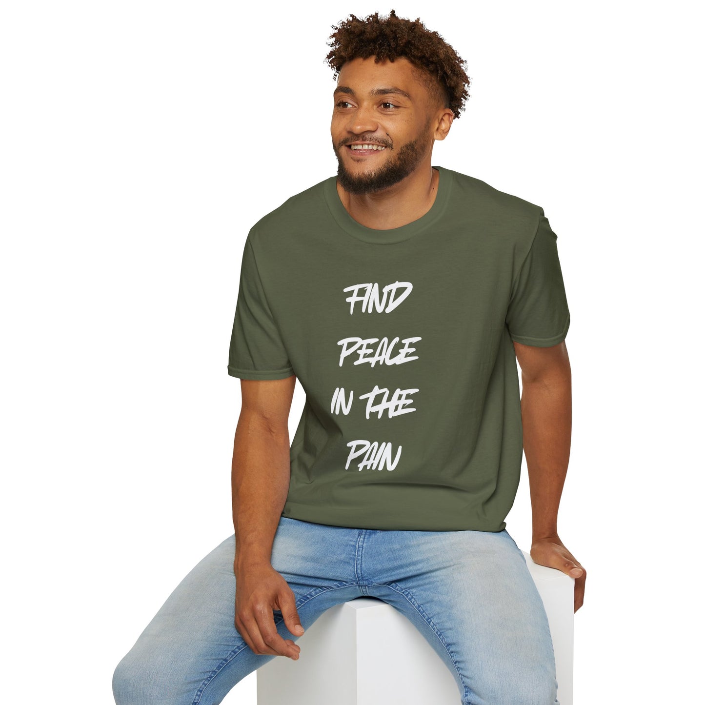 Find Peace in the Pain Unisex Softstyle T-Shirt - Empowering Tee for Mindfulness, Stress Relief, Self-Care, Gift for Friends, [...]