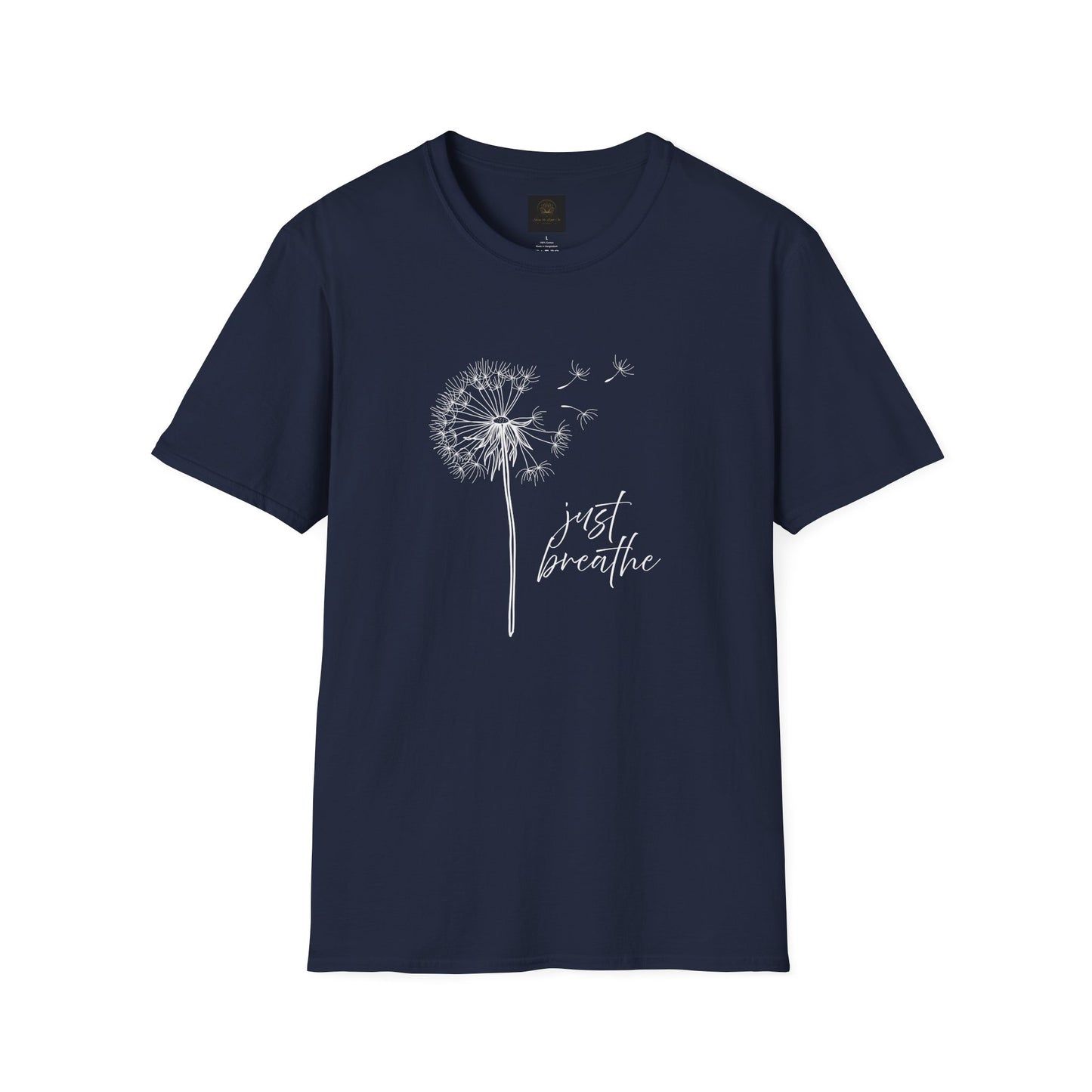 Unisex Softstyle T-Shirt with 'Just Breathe' Design - Relaxed Fit Tee for Mindfulness, Gift for Yoga Lovers, Relaxation Apparel, [...]