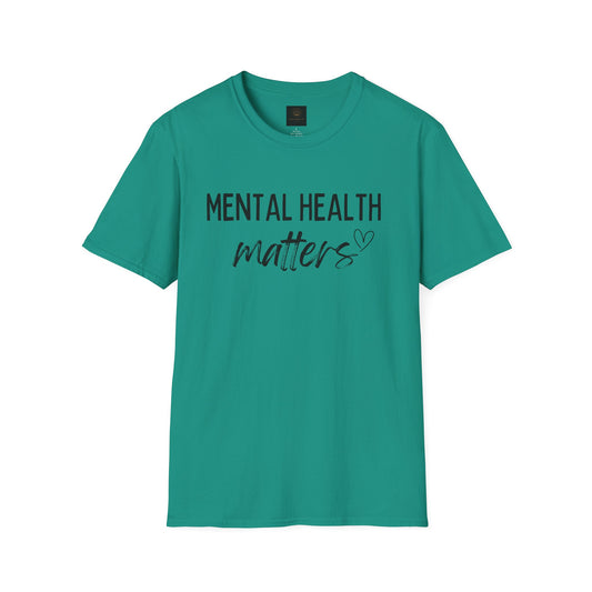 Mental Health Matters Unisex Softstyle T-Shirt, Inspirational Tee, Self-Care Gift, Awareness Apparel, Casual Wear