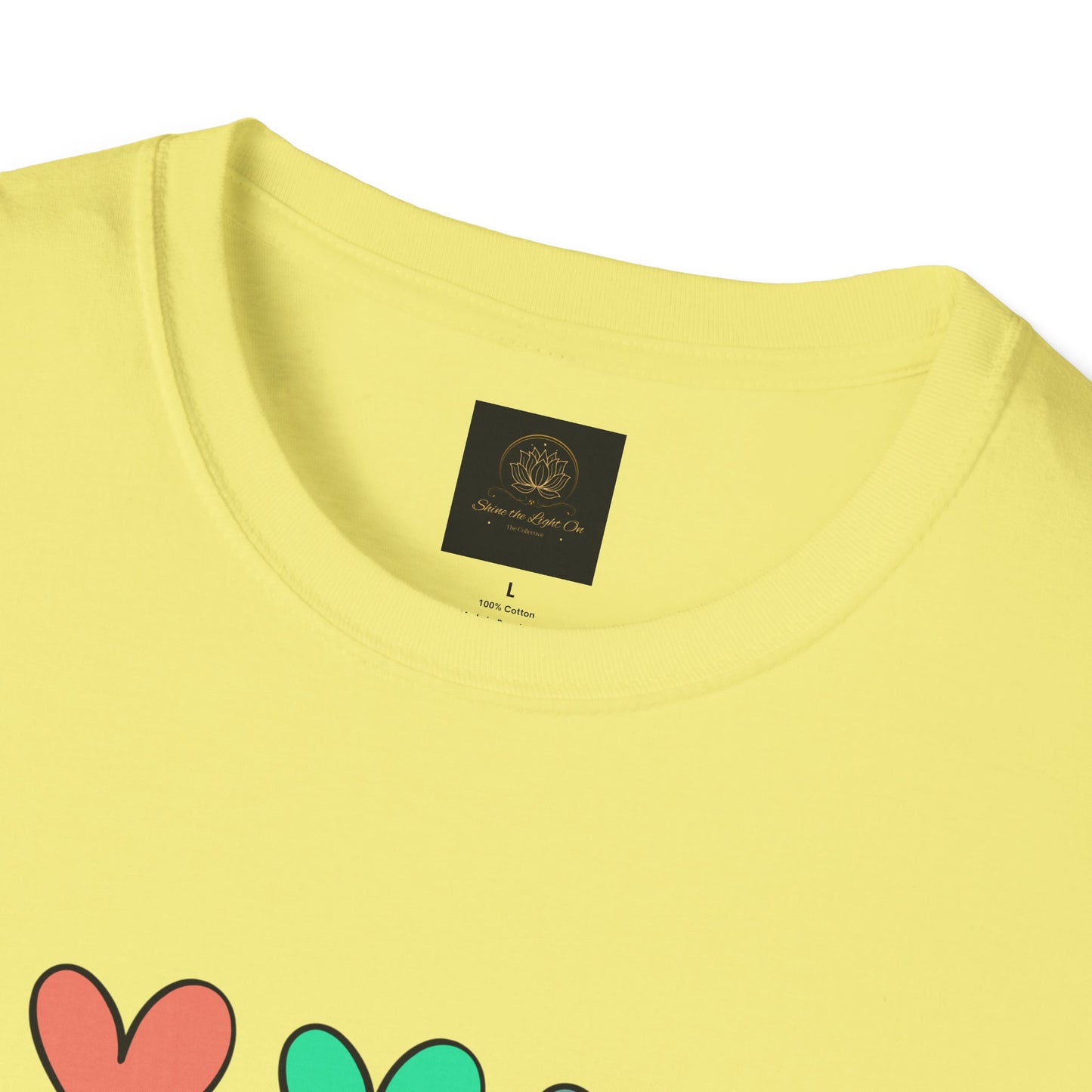 Colorful Heart T-Shirt - One Day at a Time, Cute Casual Tee, Positive Affirmation Clothing, Gift for Friends, Everyday Wear