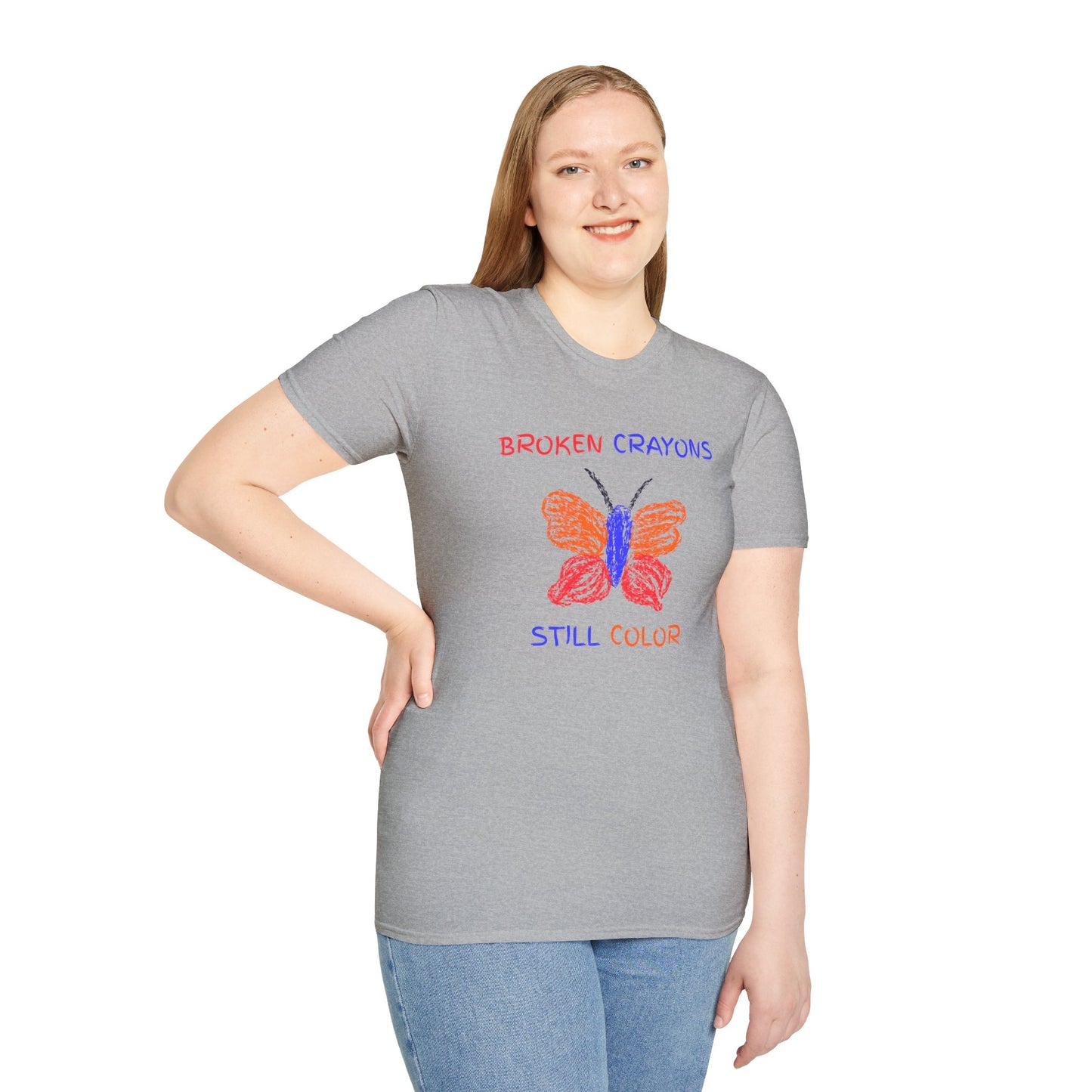 Butterfly Inspirational T-Shirt, Broken Crayons Still Color Tee, Motivational Gift, Positive Vibes Apparel, Unisex Graphic Shirt, [...]