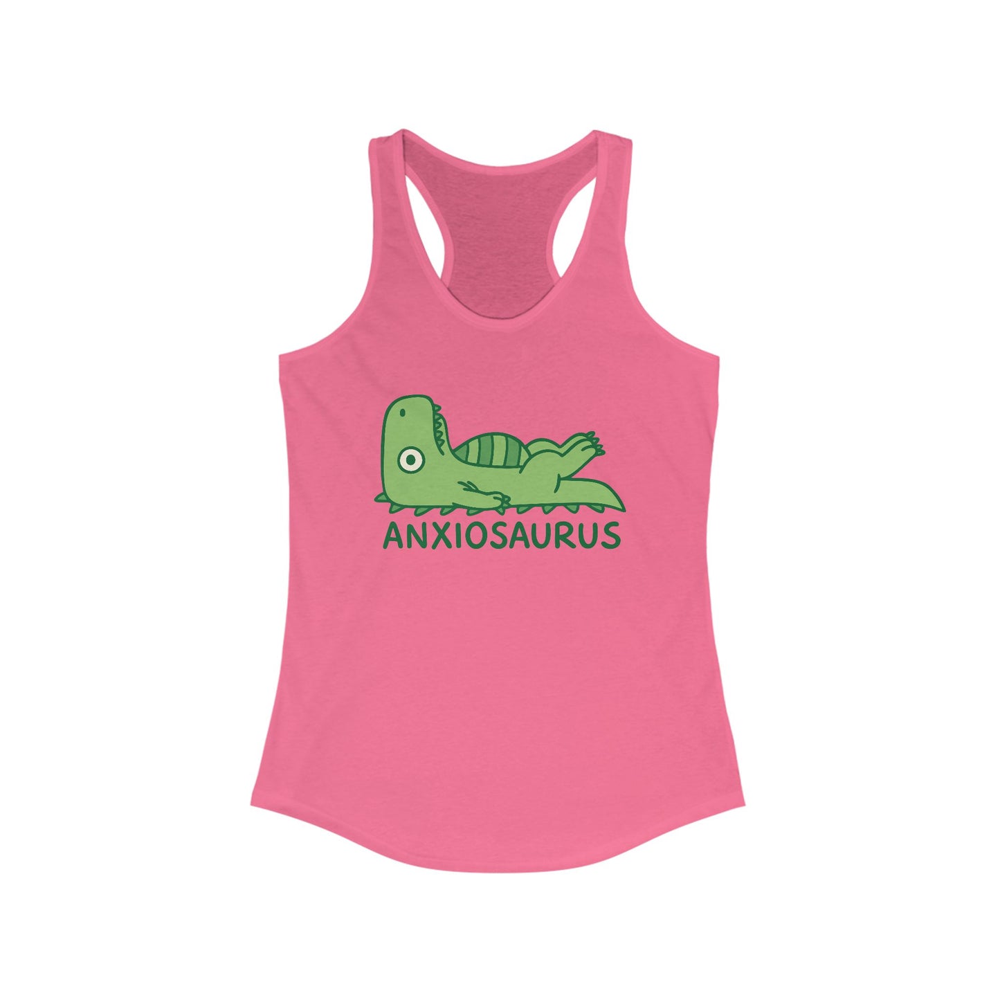 Anxiosaurus Women's Tank Top, Funny Graphic Tee, Anxiety Awareness Gift, Cute Summer Apparel, Stress Relief Clothing