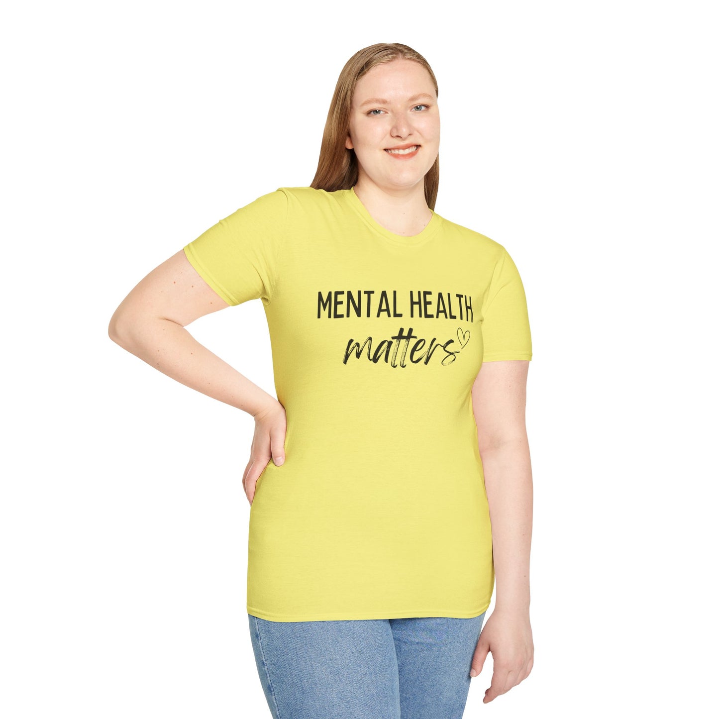 Mental Health Matters Unisex Softstyle T-Shirt, Inspirational Tee, Self-Care Gift, Awareness Apparel, Casual Wear
