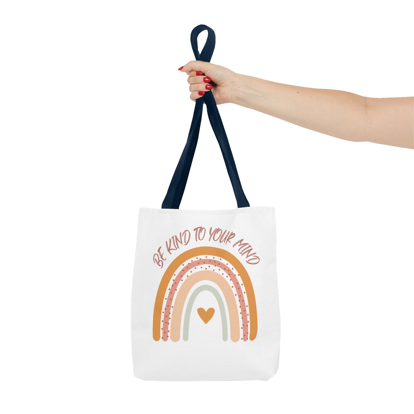 Rainbow Motivational Tote Bag, Eco-Friendly Shopper, Mindfulness Gift, Everyday Carryall, Inspirational Bag, Cute Rainbows