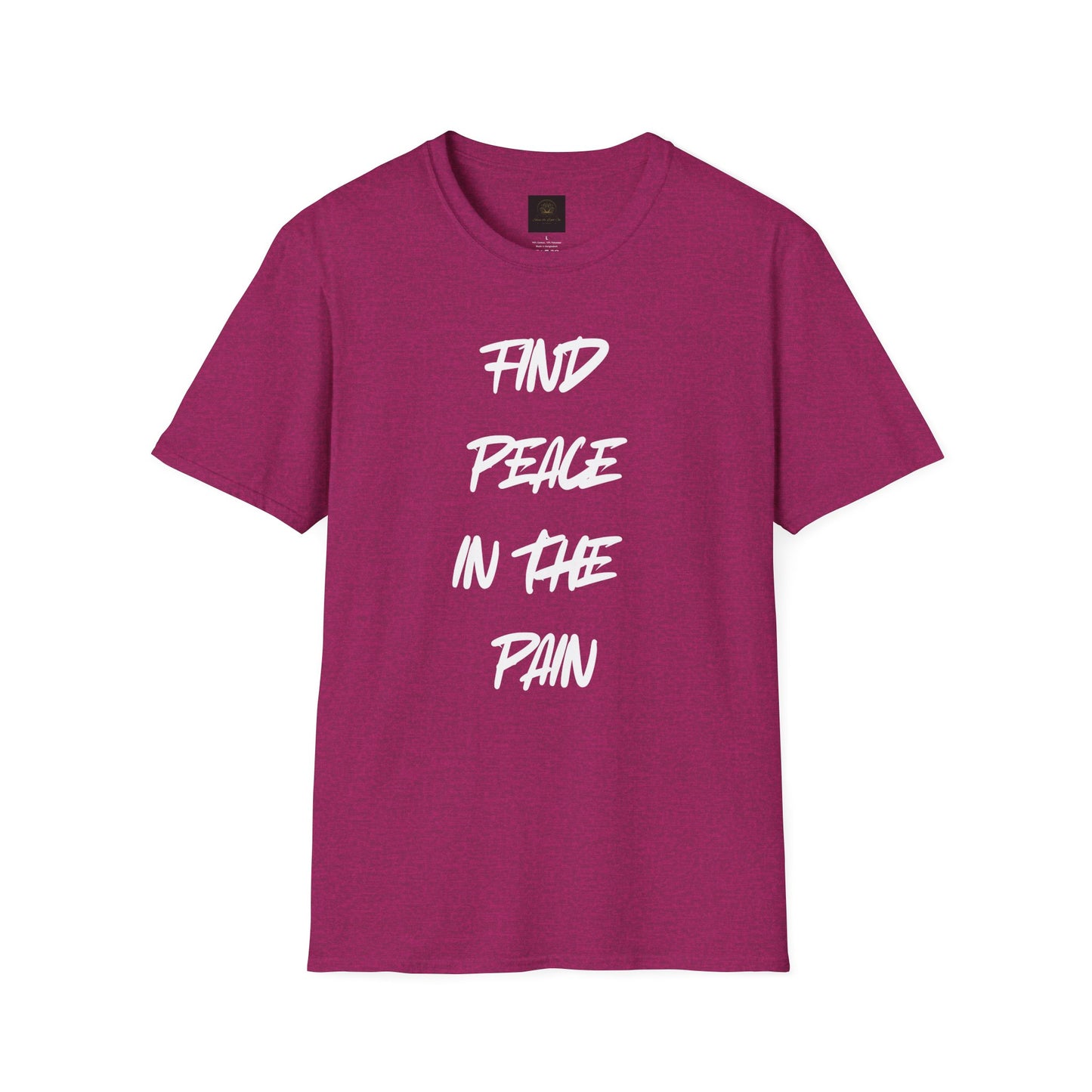 Find Peace in the Pain Unisex Softstyle T-Shirt - Empowering Tee for Mindfulness, Stress Relief, Self-Care, Gift for Friends, [...]