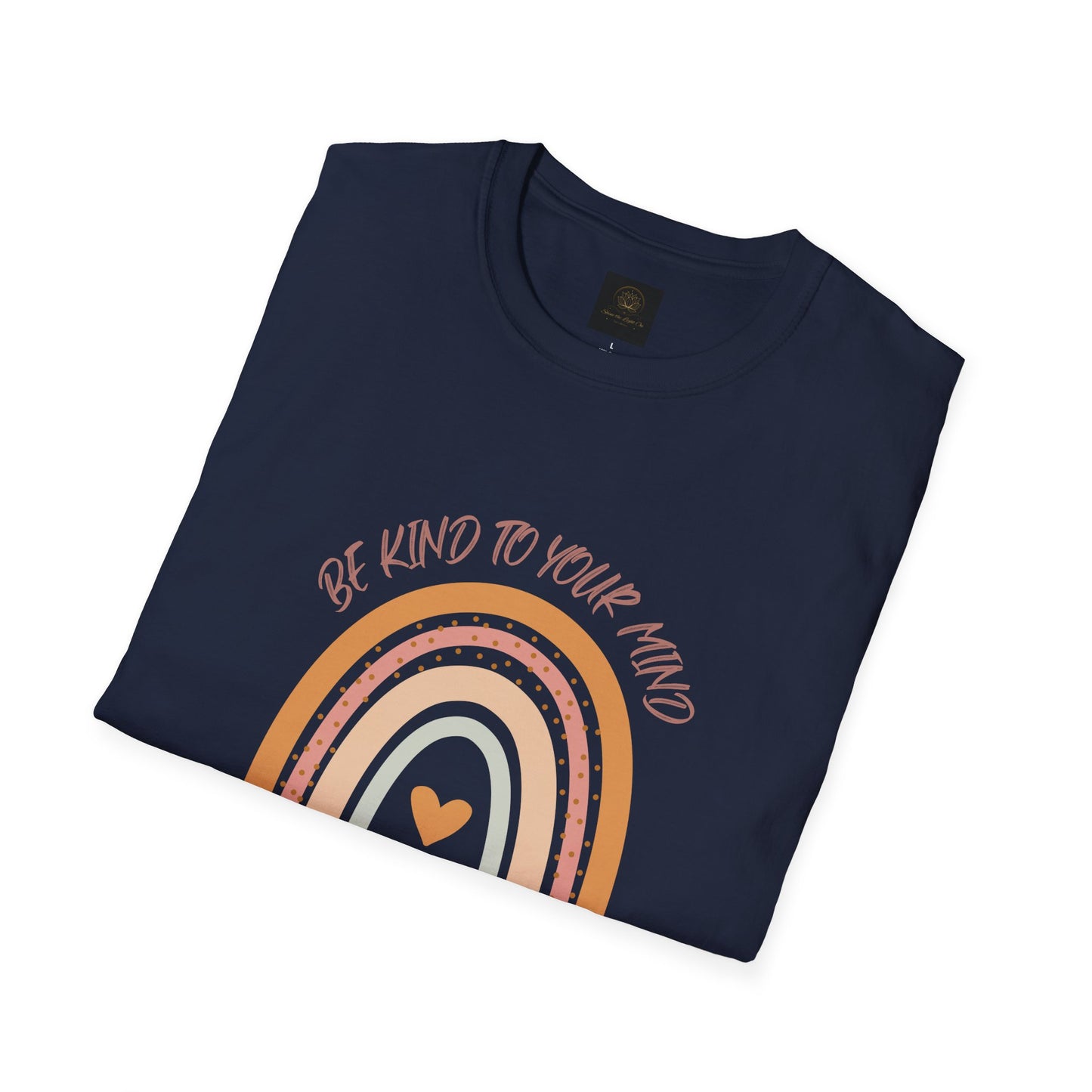 Unisex Softstyle T-Shirt with 'Be Kind to Your Mind' Rainbow Design, Motivational Apparel, Gift for Mental Health Awareness, Self-Care [...]