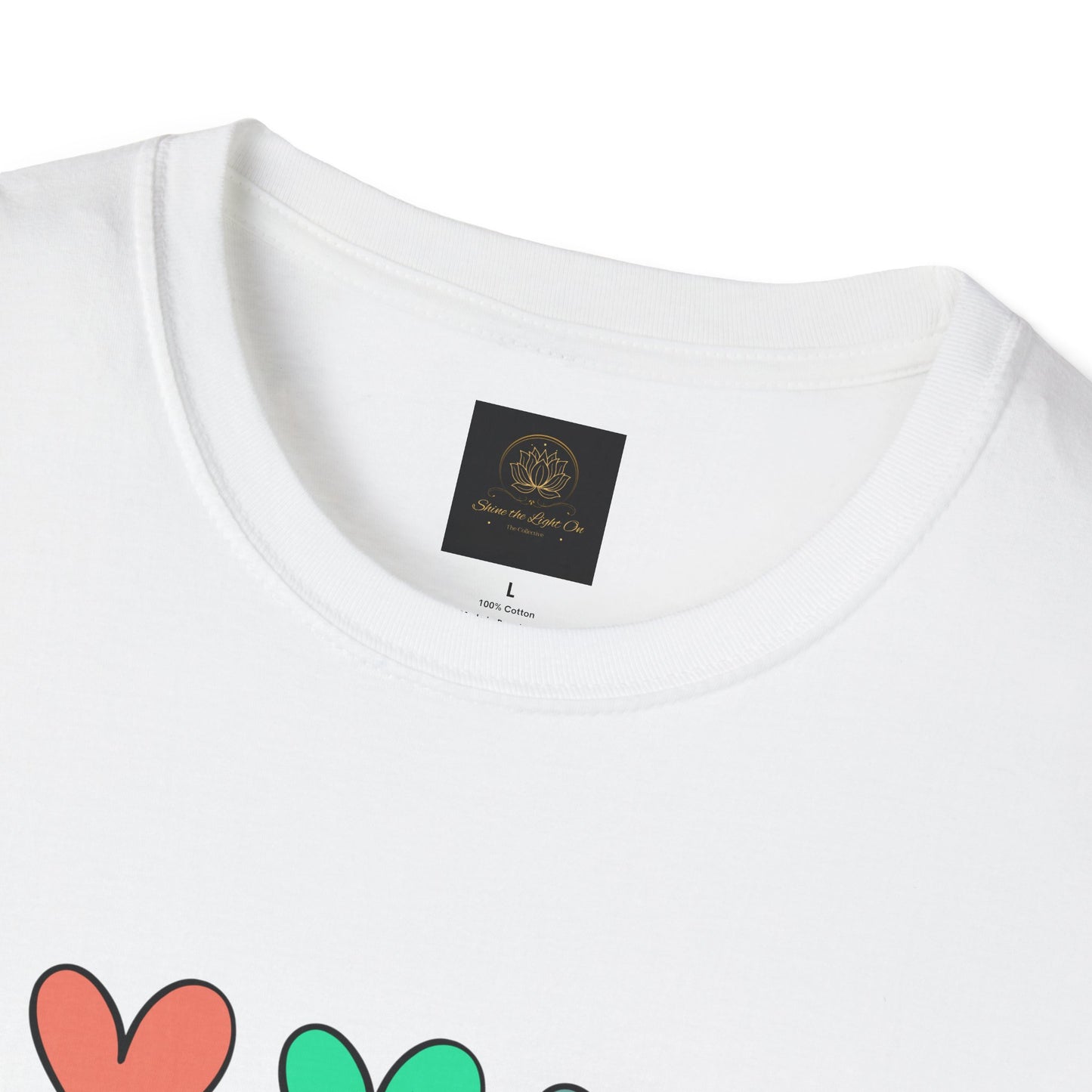 Colorful Heart T-Shirt - One Day at a Time, Cute Casual Tee, Positive Affirmation Clothing, Gift for Friends, Everyday Wear
