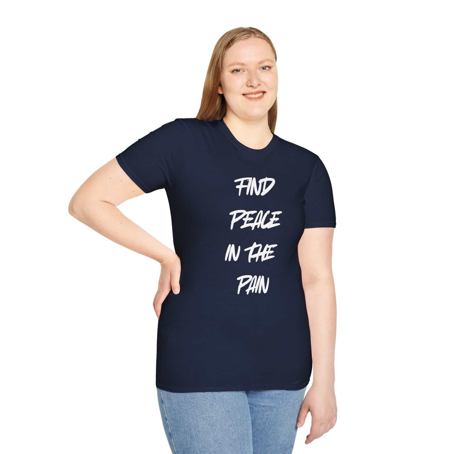 Find Peace in the Pain Unisex Softstyle T-Shirt - Empowering Tee for Mindfulness, Stress Relief, Self-Care, Gift for Friends, [...]