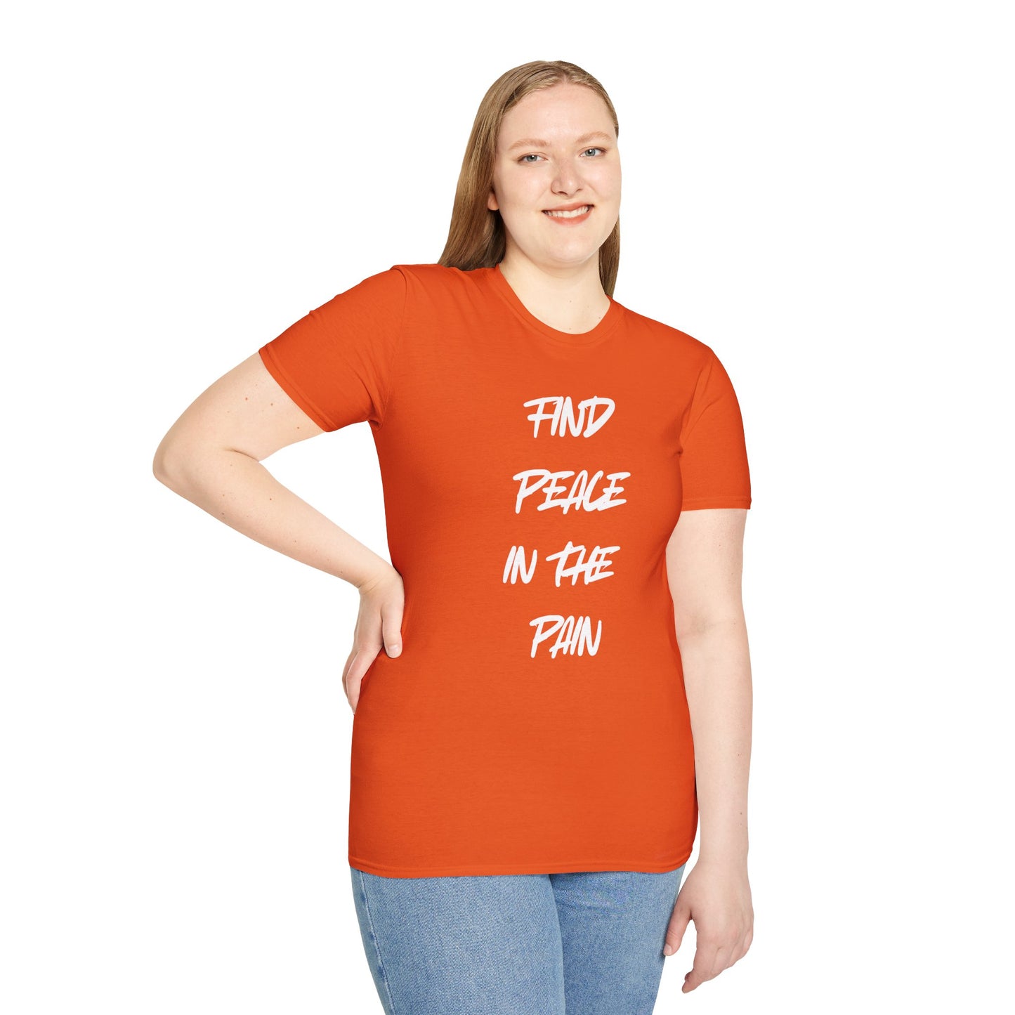 Find Peace in the Pain Unisex Softstyle T-Shirt - Empowering Tee for Mindfulness, Stress Relief, Self-Care, Gift for Friends, [...]
