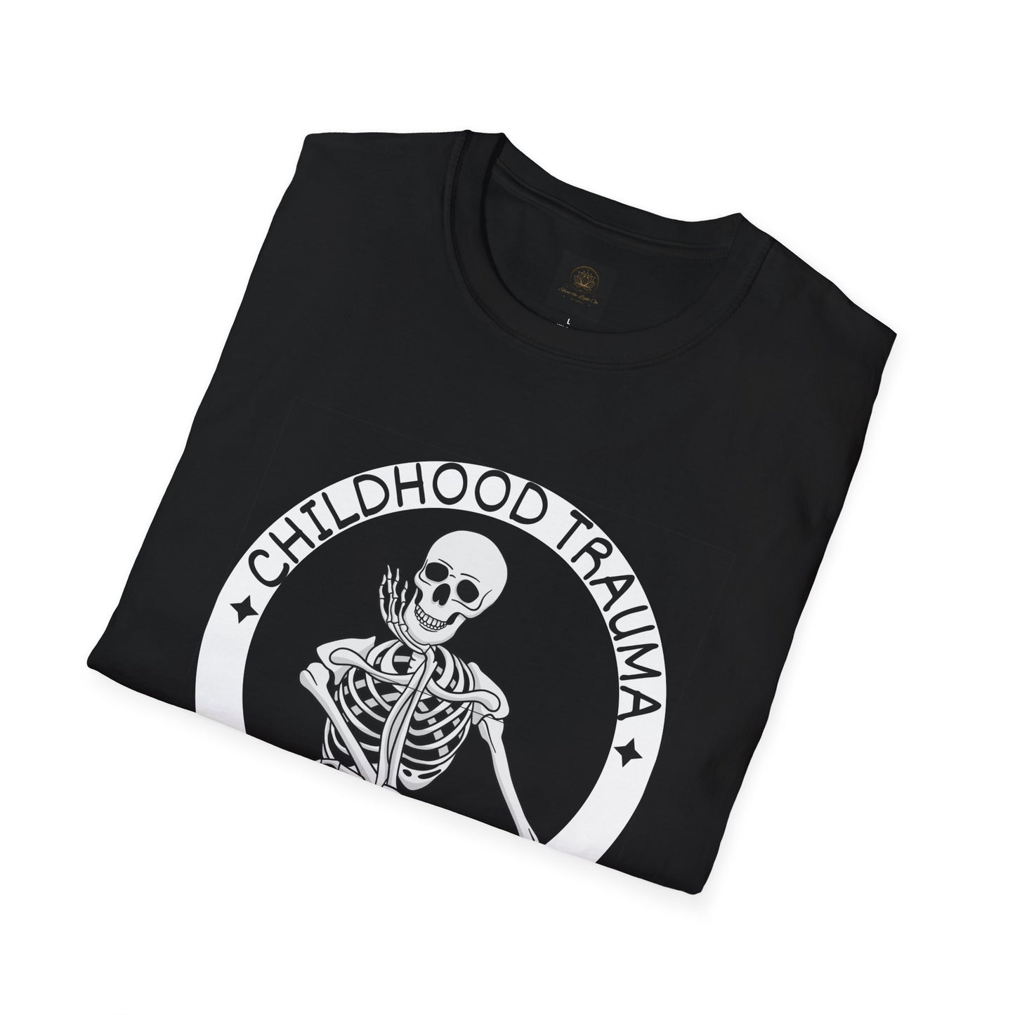 Funny Skeleton T-Shirt - Childhood Trauma Made Me Hilarious, Unisex Softstyle Tee